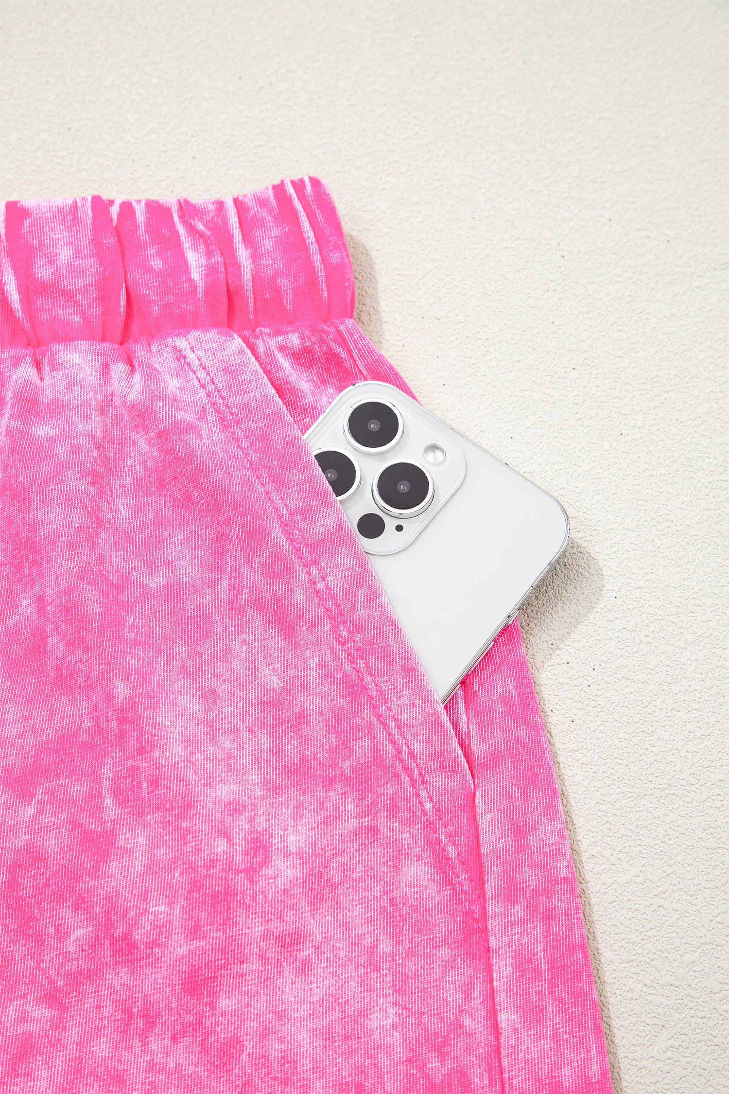 LivelyLooks Women's Mineral Wash Cotton Crew Neck Tee & Shorts Set Pink S-XL women's fashion