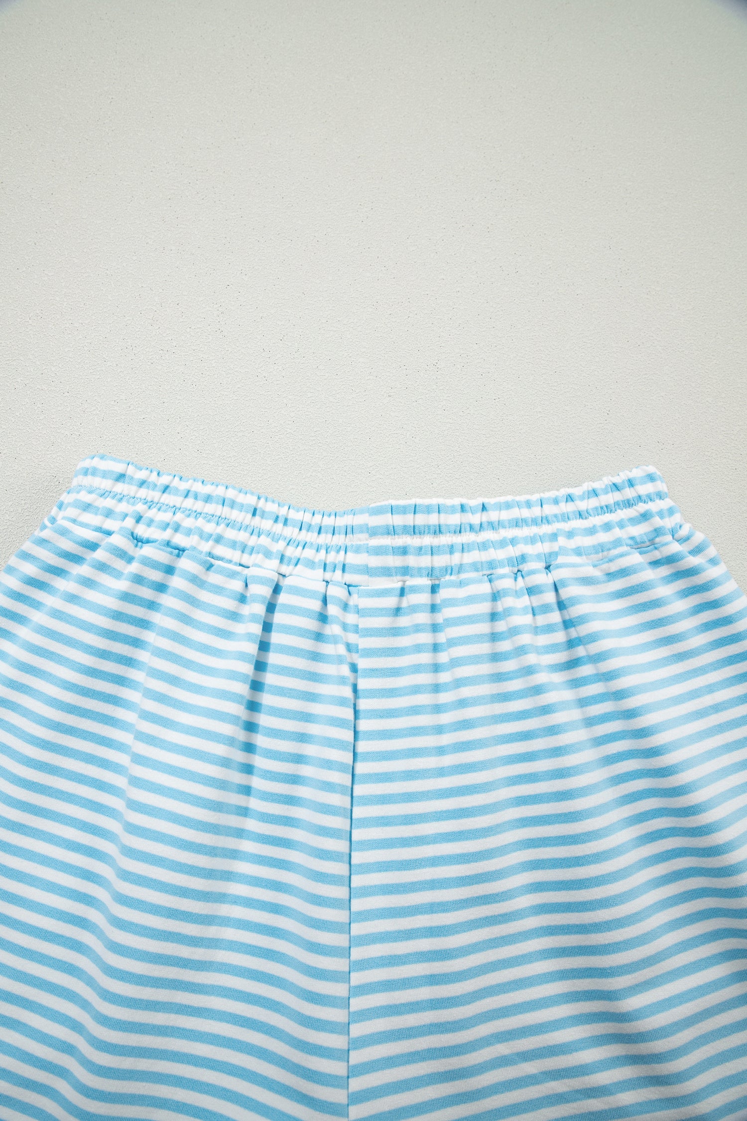 Striped Oversized Mock Neck Sweatshirt & Shorts Co-ord Set | Blue, Pink, Green | S-XL