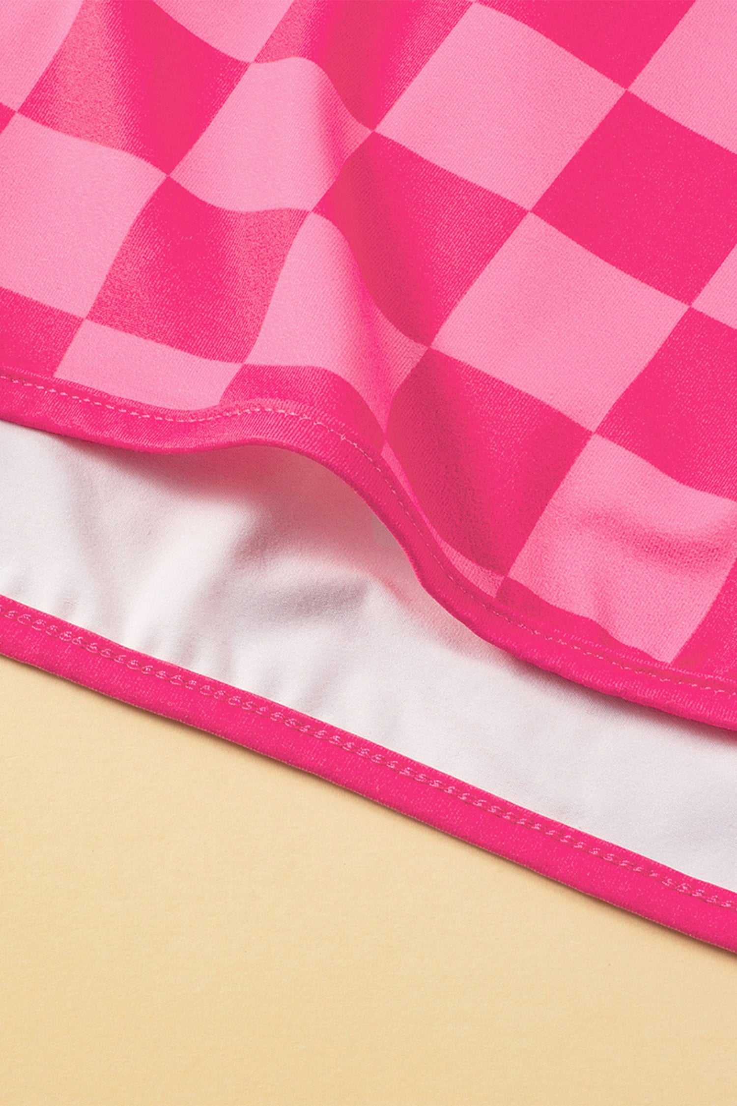 Rose Checkered Casual Shorts Drawstring Elastic Waist Women S-2XL