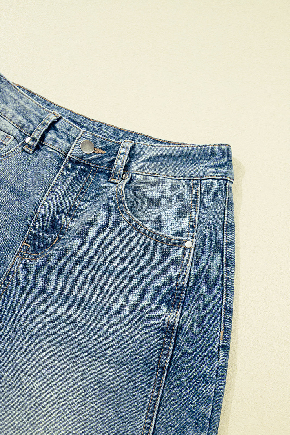 Women's Women's Vintage Washed Shift Jeans Seam Detail Wide Leg Sizes 4-16 at LivelyLooks
