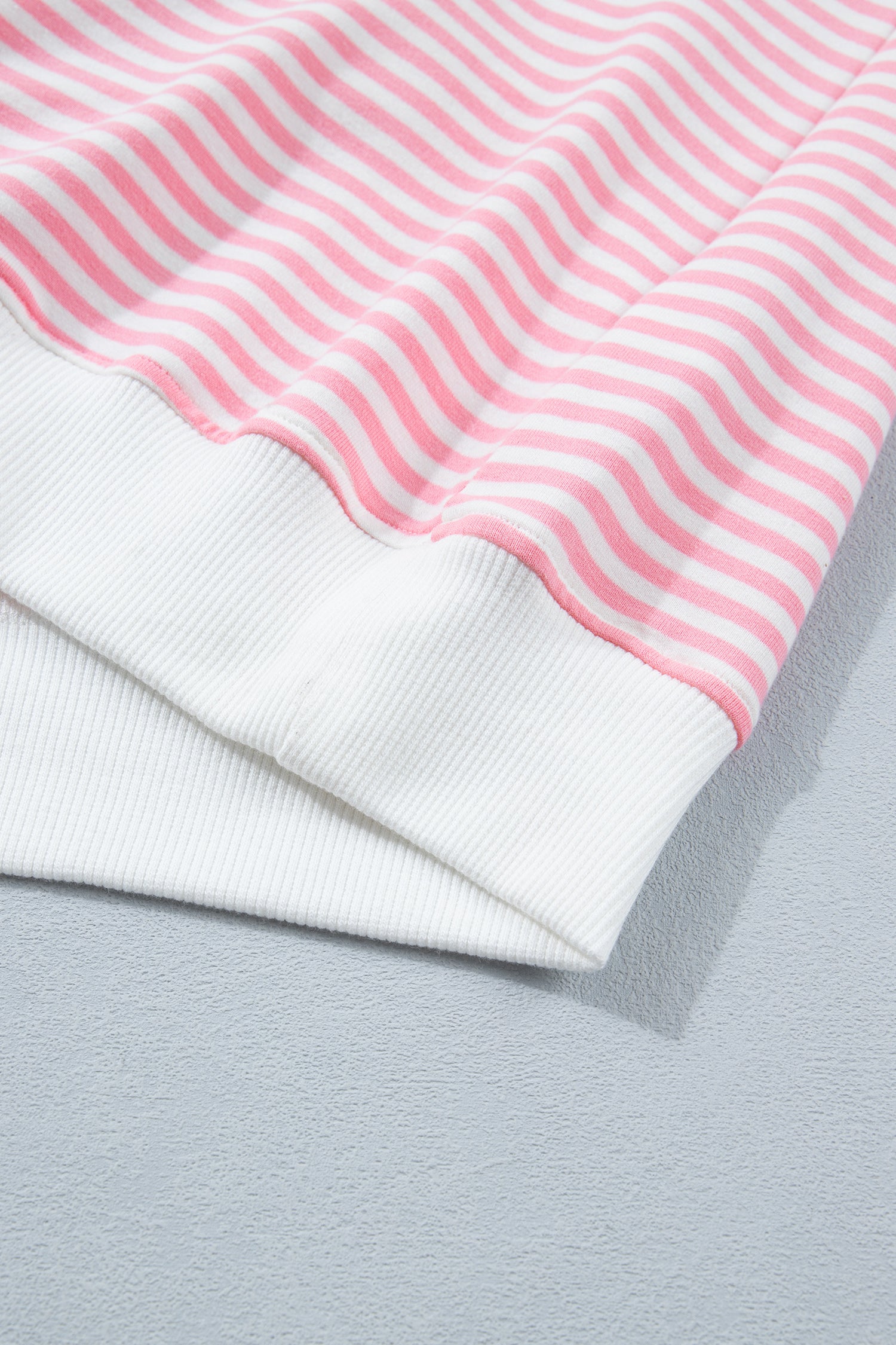 Striped Cuffed Sleeve Mock Neck Tee & Shorts Co-ord | Sky Blue, Pink & Green