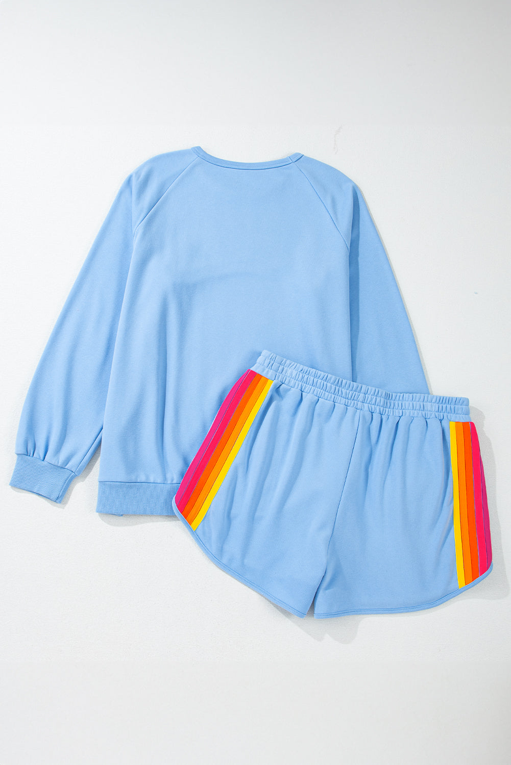 LivelyLooks Striped Accent Pullover and Shorts Two Piece Co-ord Set Casual Summer Loungewear women's fashion