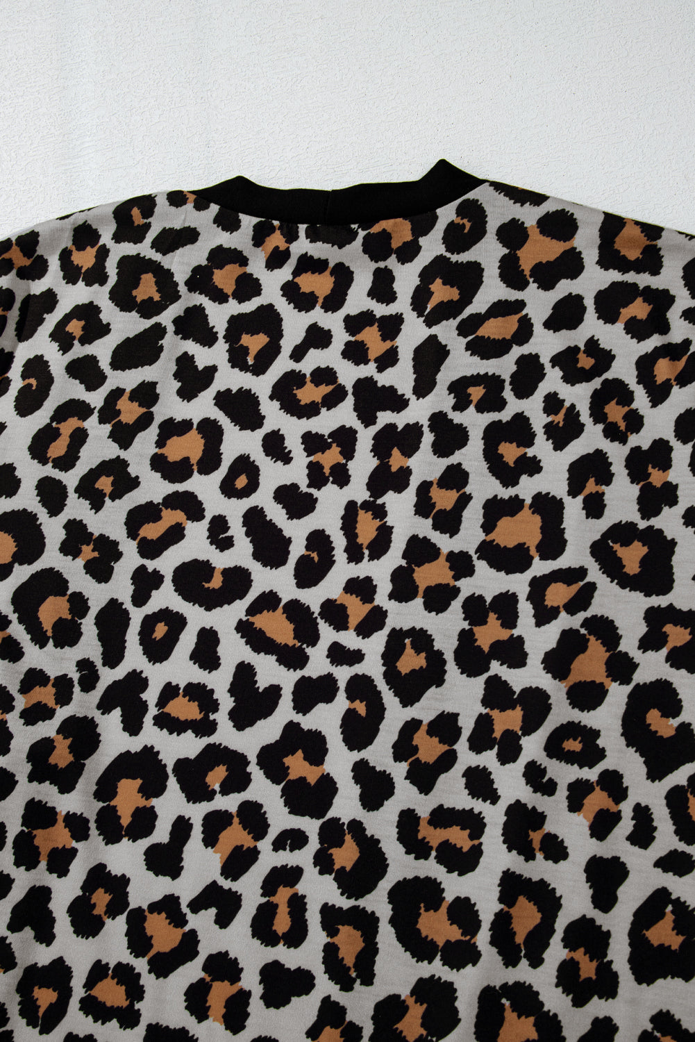 LivelyLooks Black Leopard Patched Pocket Open Front Knit Cardigan S-XL women's fashion