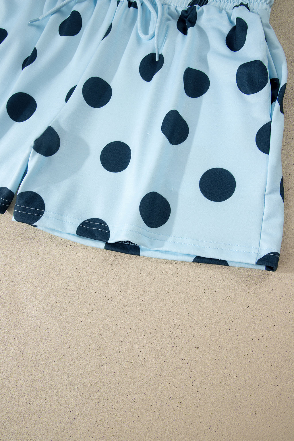 Polka Dot Print Tee & Shorts Co-ord Set | Pink, Black & Sky Blue
