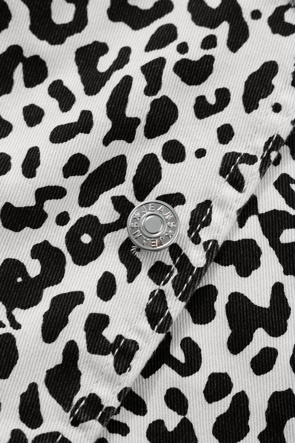 Leopard Print Button Overlap Denim Shorts | Brown