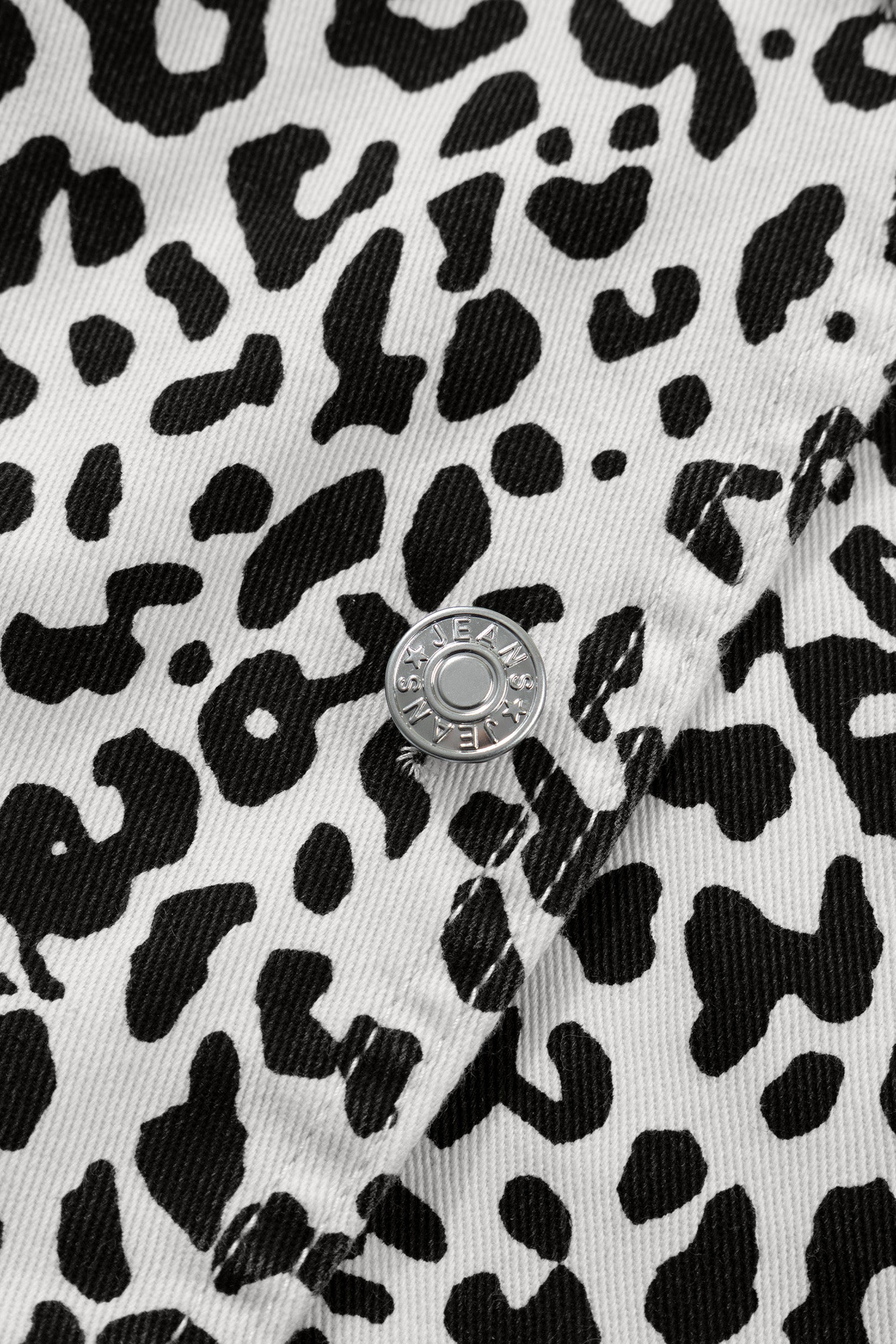Leopard Print Button Overlap Denim Shorts | Brown