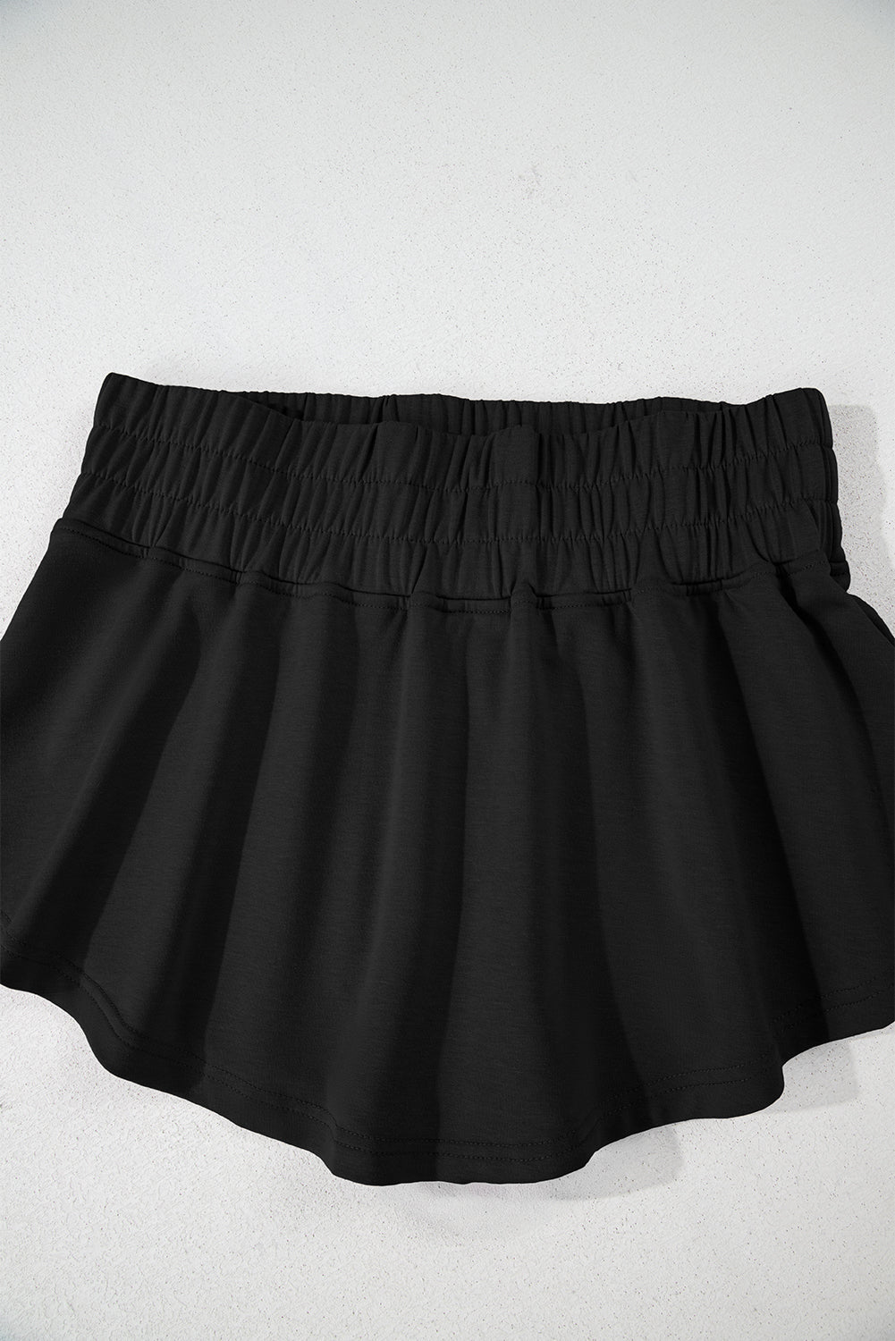 Shop Black Cropped Tee & Ruffle High Waist Skort Set 2pcs S-XL at LivelyLooks