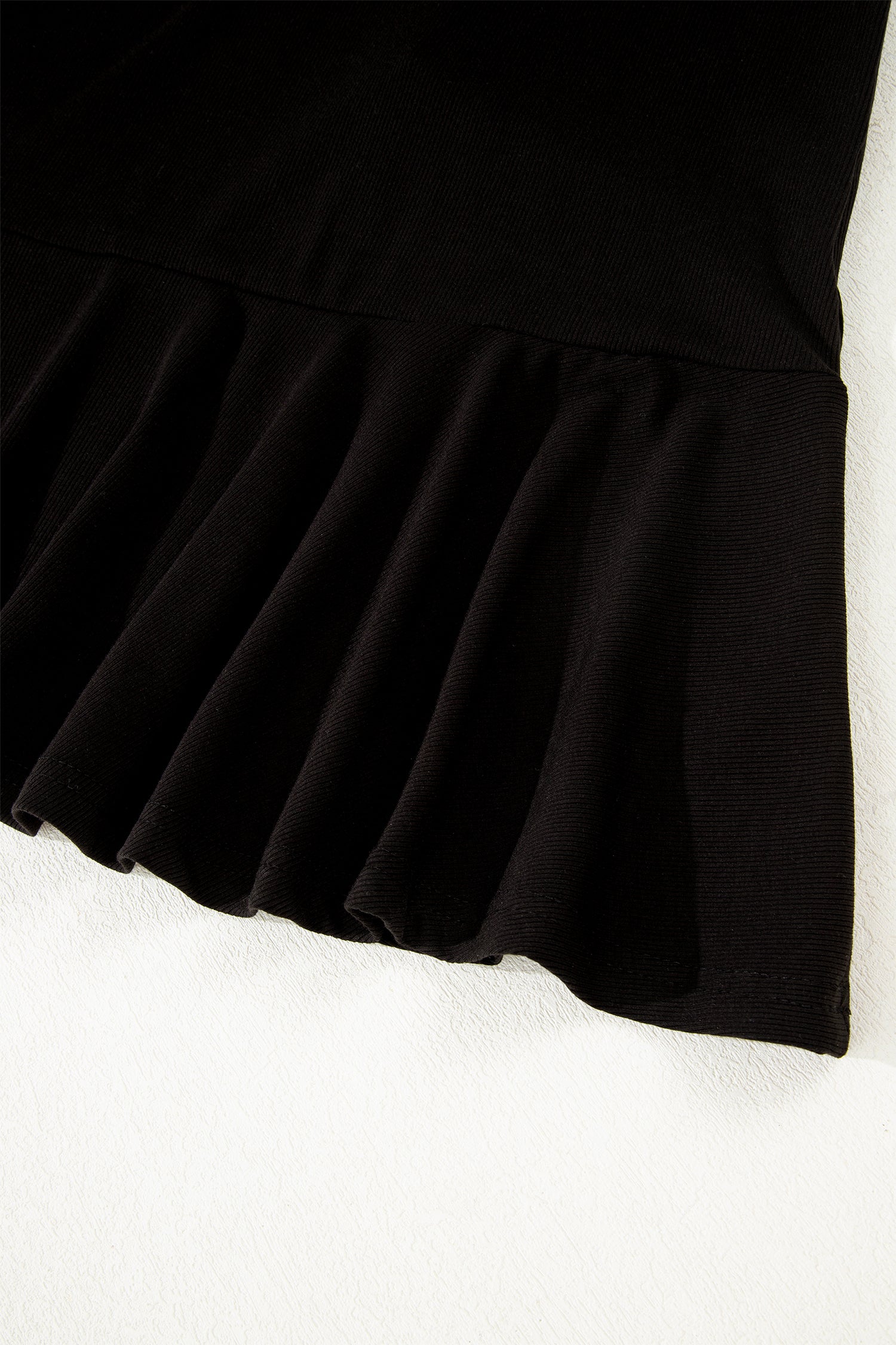 Black Stripe Polo Collar Half Button Tied Short Sleeve Mini Dress S-XL