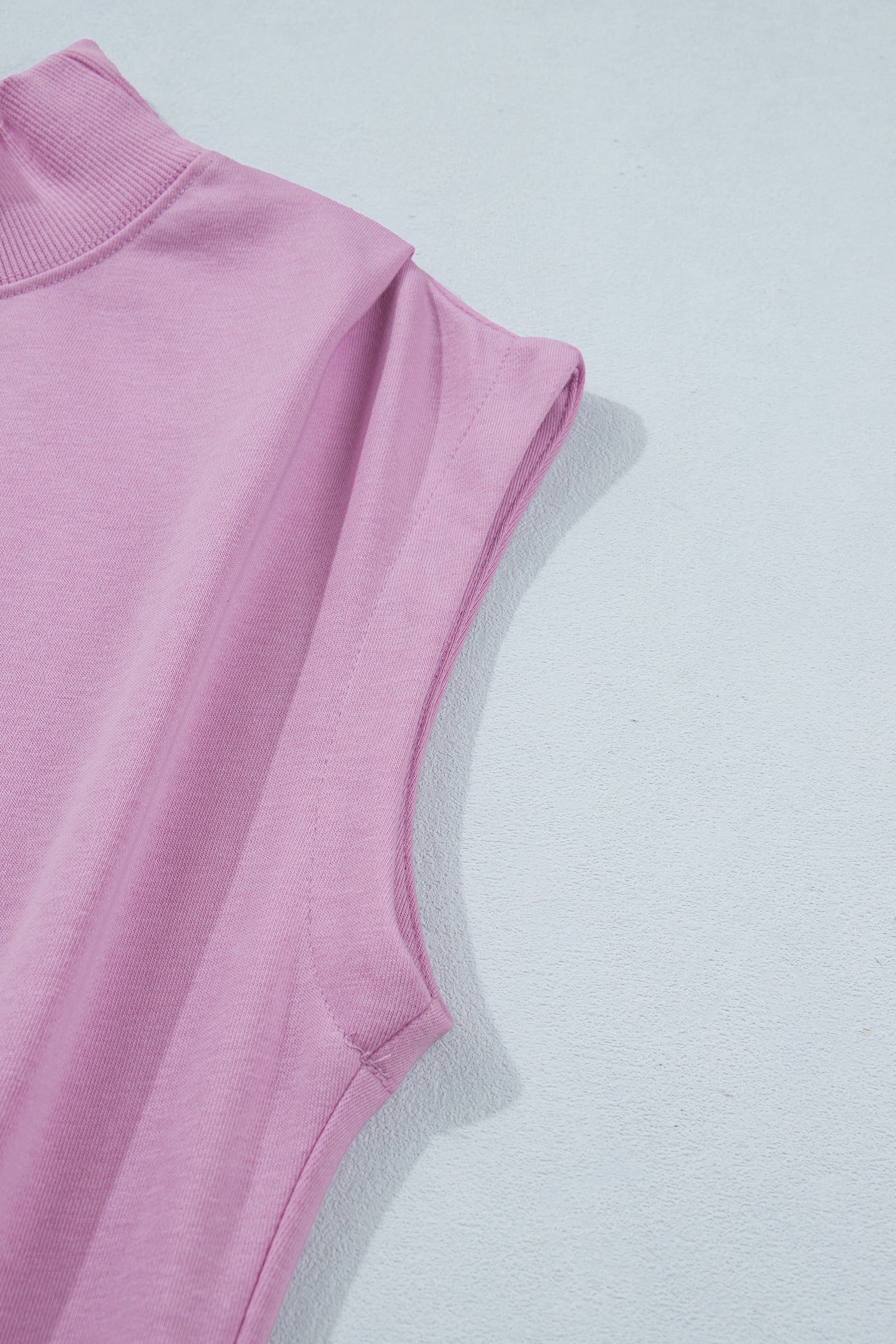 High Neck Cap Sleeve Loose Top White Pink Mint Green Grey Myosotis Orange Black S-XL
