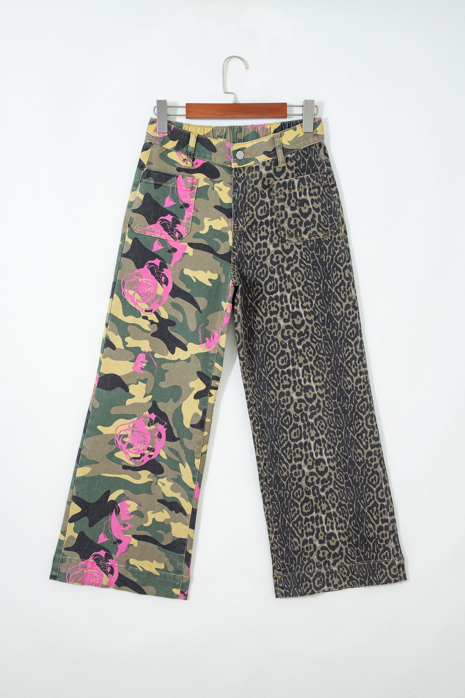 LivelyLooks Leopard Camo Patchwork Straight Leg Jeans | Sizes 4-16 women's fashion