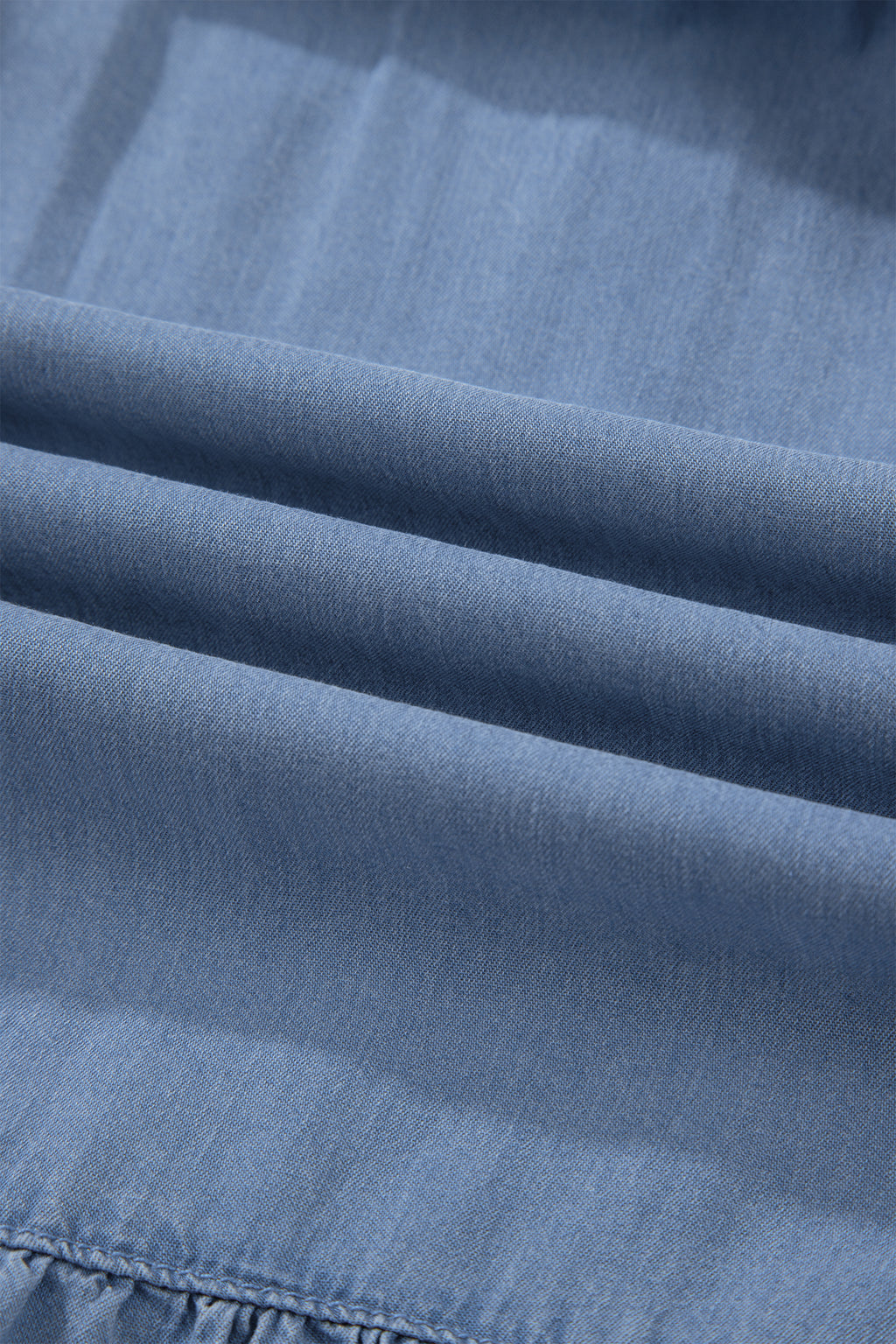 Women's Women's Flared Denim Maxi Skirt Tiered Ruffled Elastic Waist Blue S-XL at LivelyLooks