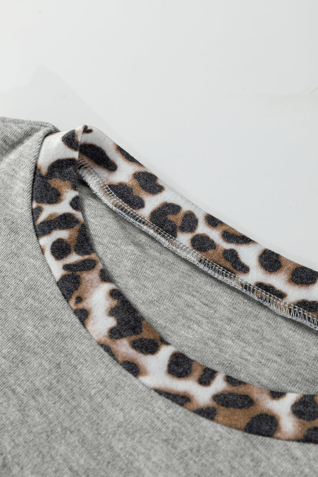 Leopard Colourblock Patchwork Dolman Sleeve Baggy Sweatshirt | Pink & Grey