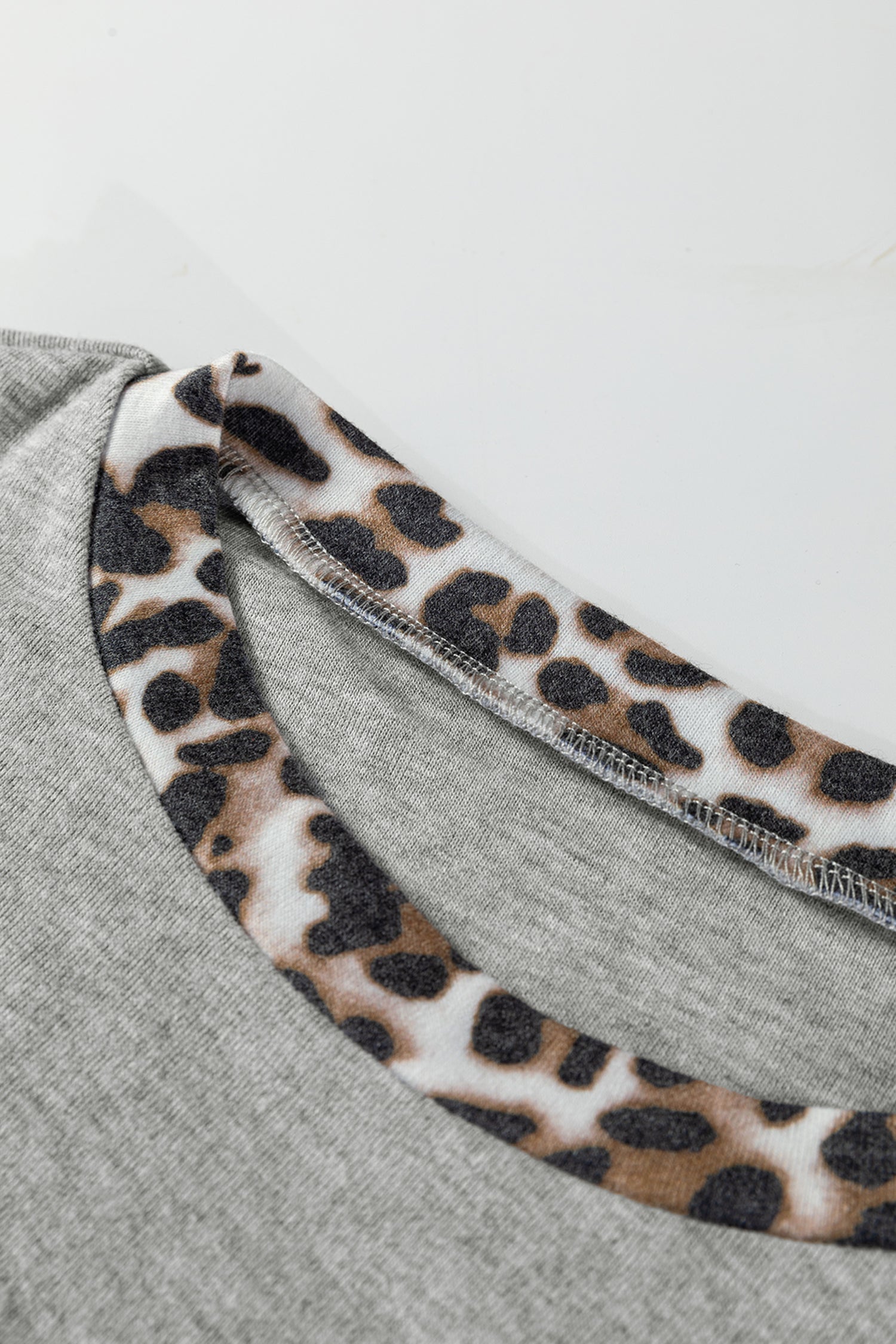 Leopard Colourblock Patchwork Dolman Sleeve Baggy Sweatshirt | Pink & Grey