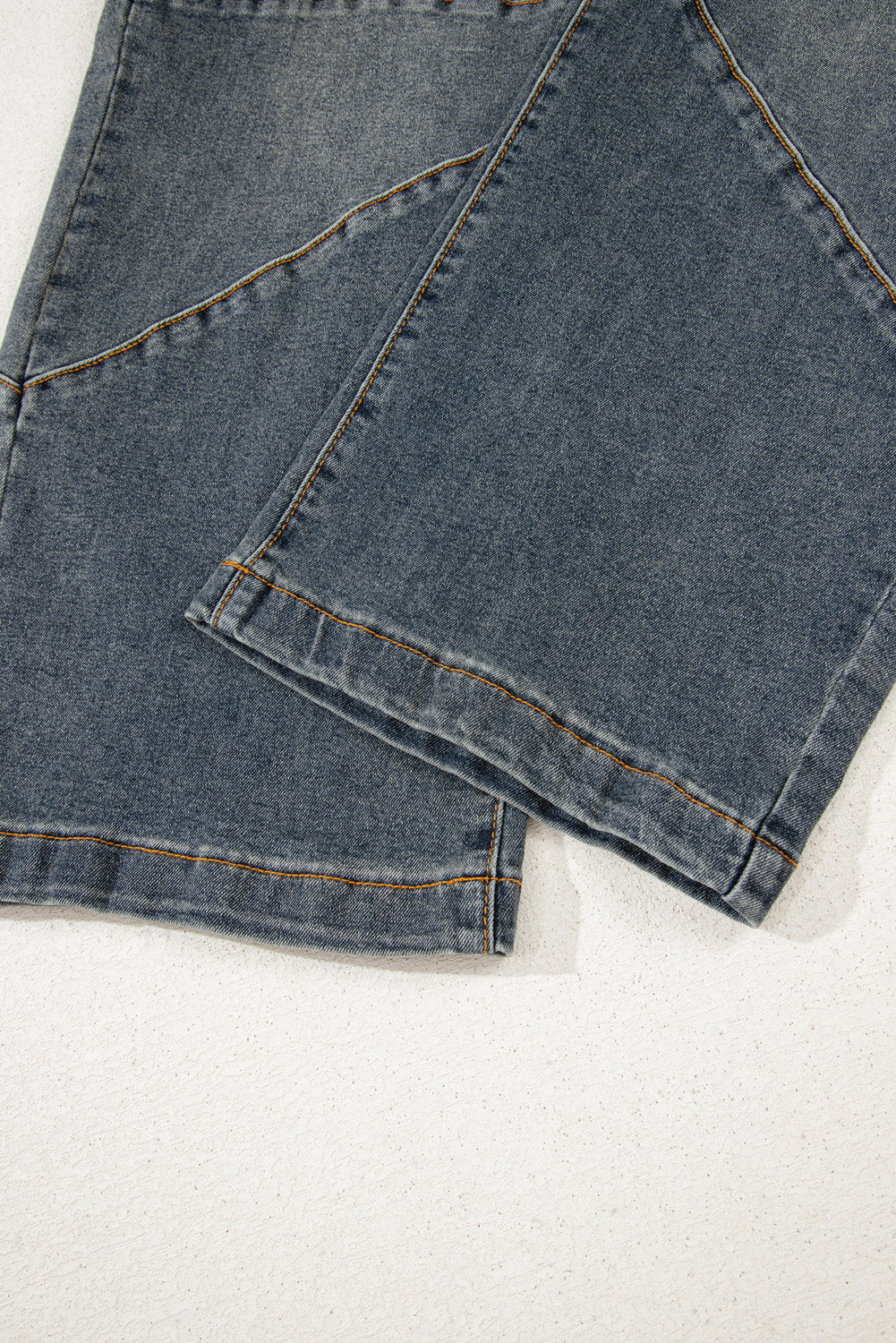 Shop Sail Blue Exposed Stitching Loose Straight High Waist Barrel Jeans at LivelyLooks