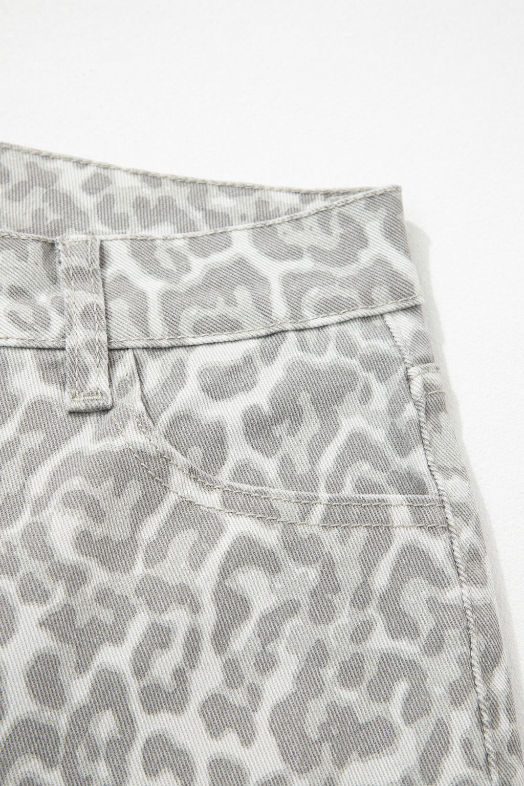 Women's Leopard Print Wide Leg High Waist Jeans | Brown, Grey, Blue & Pink at LivelyLooks