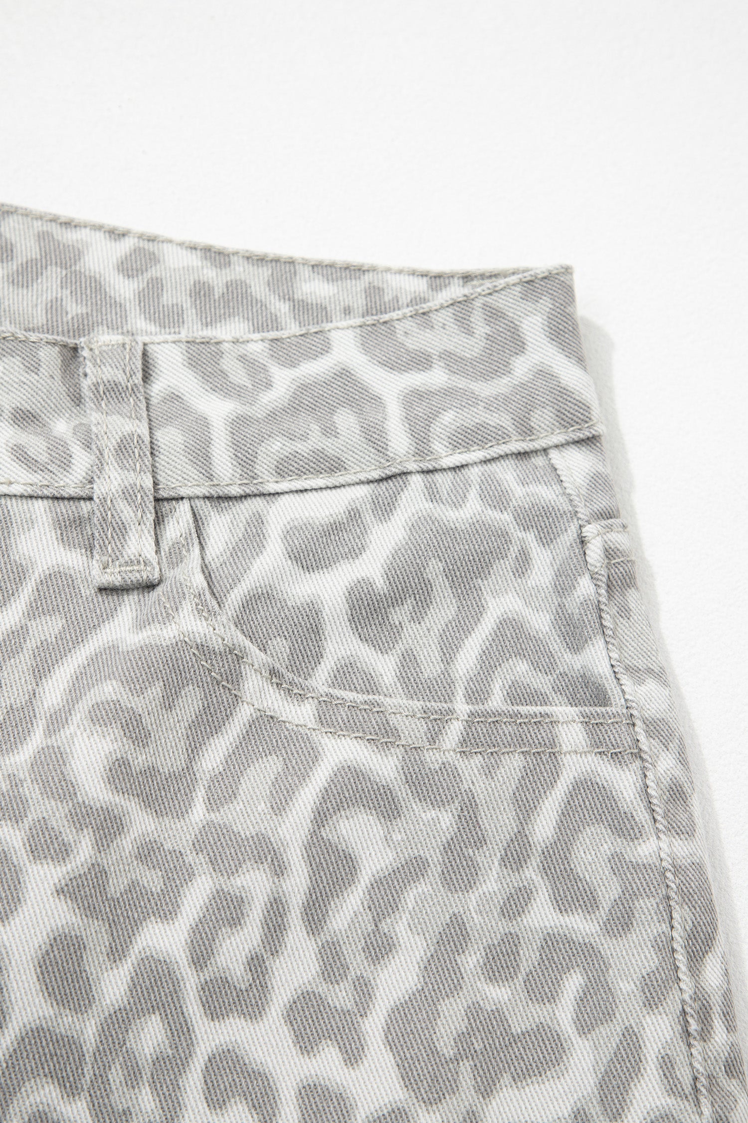 Women's Leopard Print Wide Leg High Waist Jeans | Brown, Grey, Blue & Pink at LivelyLooks