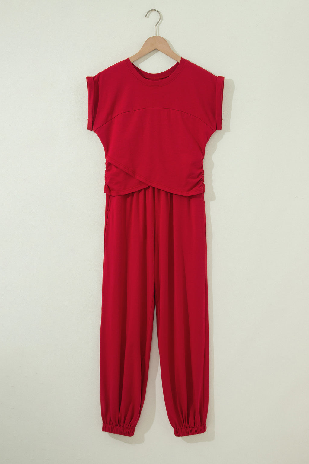 Solid Cropped Cap Sleeve Tank & Jogger Pants Set | 4 Colours | Sizes 8-22