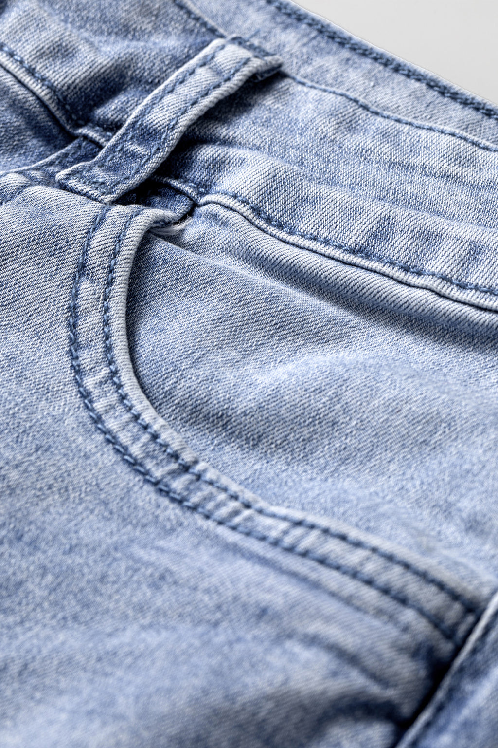 Beau Blue Turn-Up Cuff Loose Wide Leg Jeans | UK Sizes 4-16