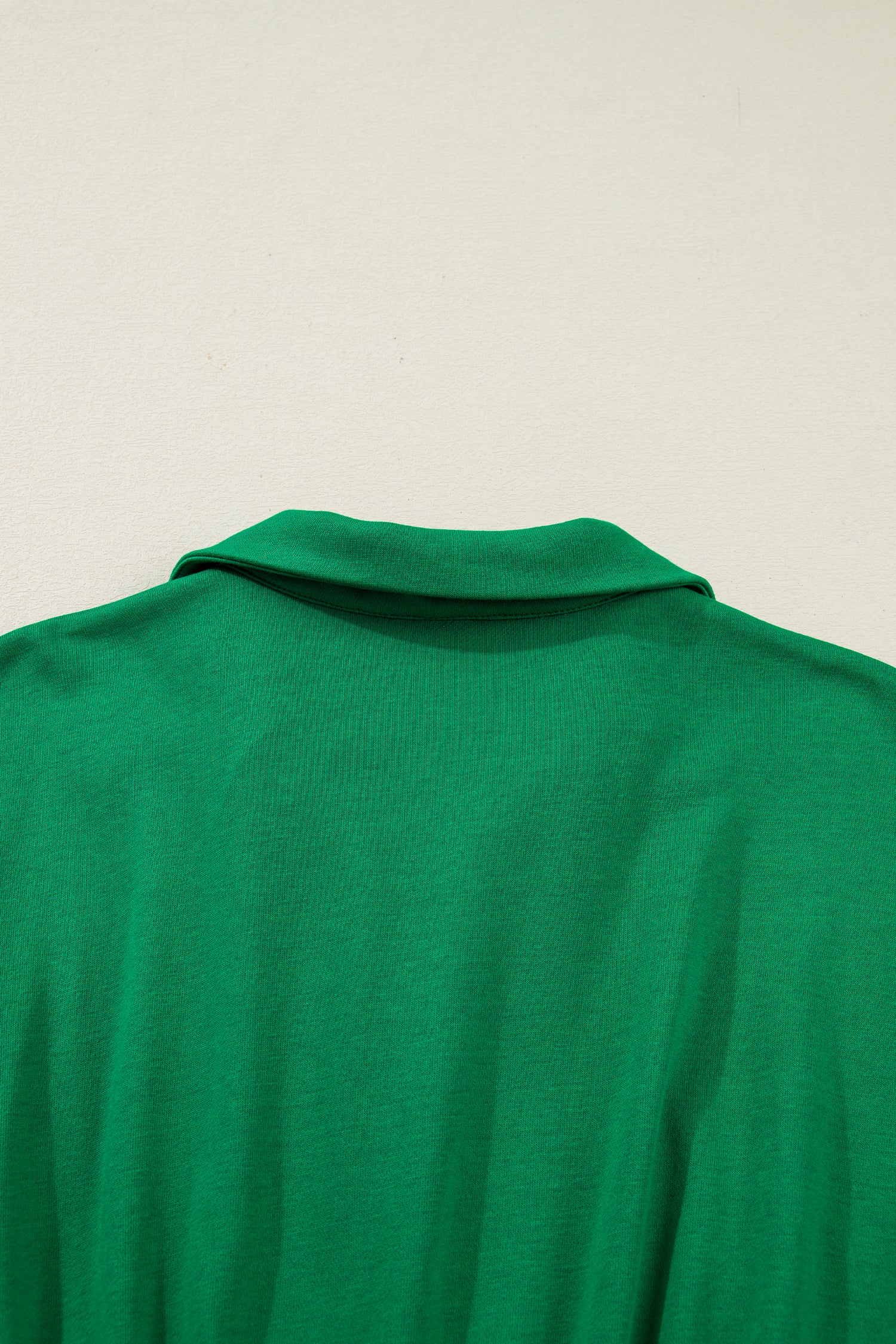 Bright Green Contrast Patchwork Half Zip Elastic Waist Mini Dress S-XL
