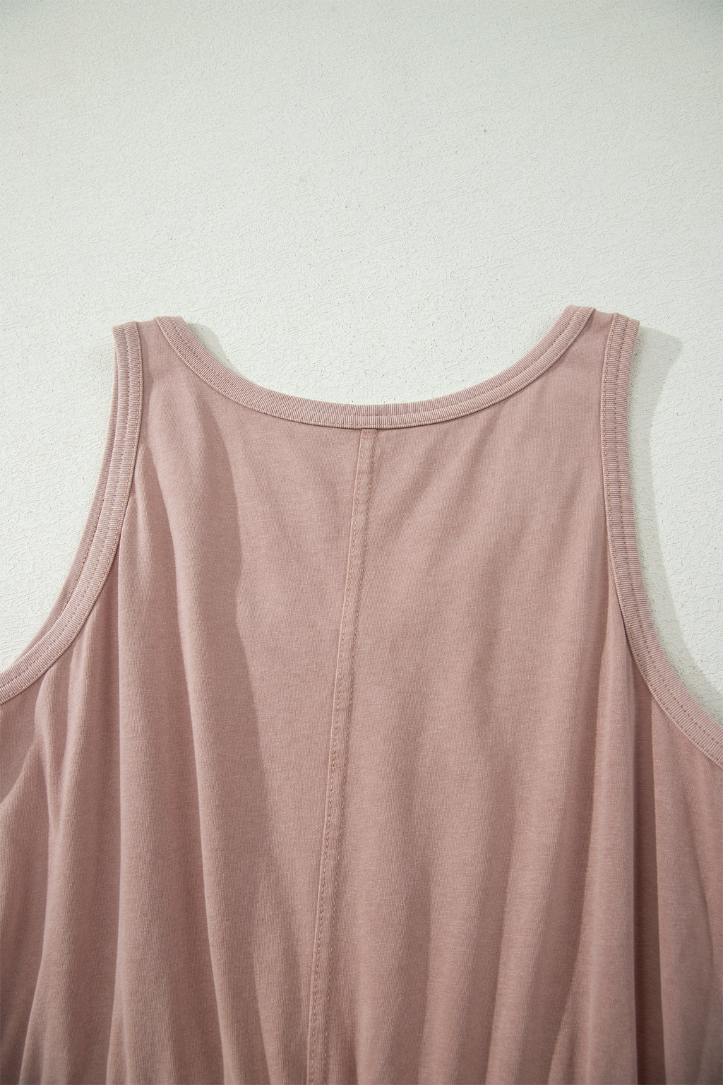 Smoke Grey & Dark Blue Mineral Wash U Neck Elastic Waist Sleeveless Mini Dress S-XL