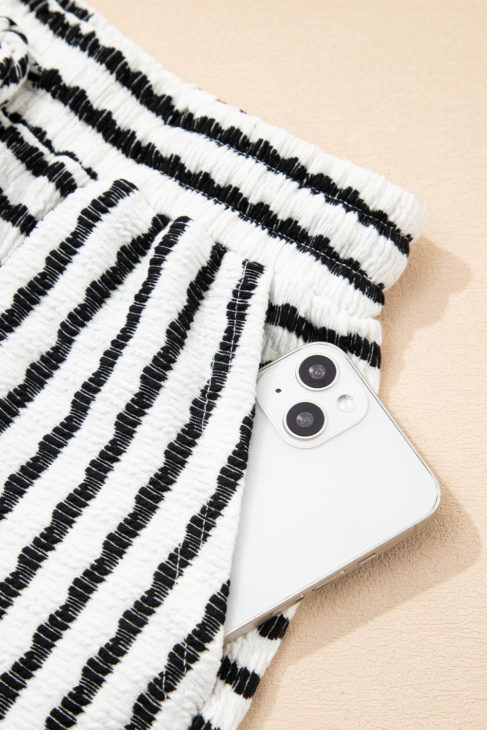 Shop Stripe Knitted Short Sleeve Top & Drawstring Shorts Co-ord S-3XL at LivelyLooks