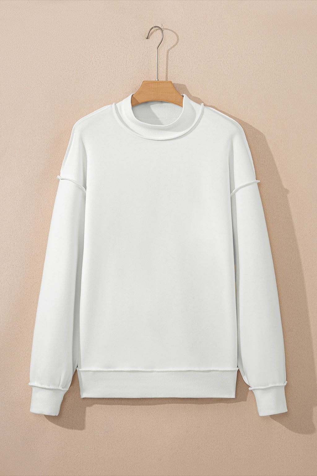 Carrot Oversized Reversible Sweatshirt Drop Shoulder Mock Neck Women S-XL