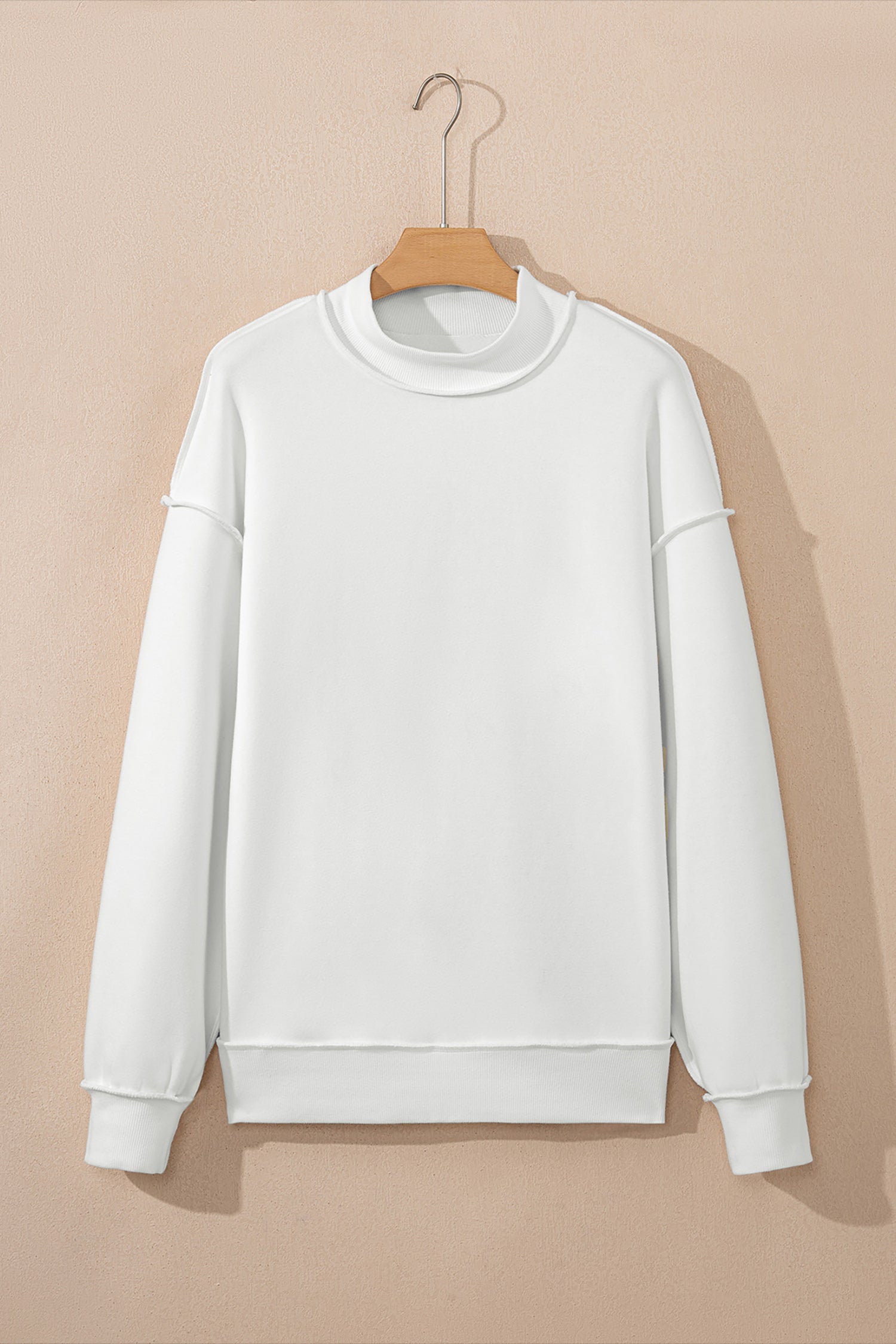 Carrot Oversized Reversible Sweatshirt Drop Shoulder Mock Neck Women S-XL
