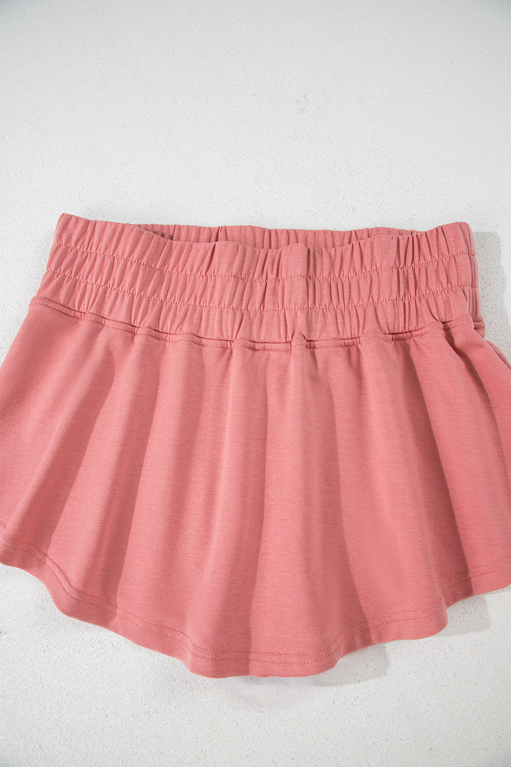 Shop Peach Cropped Tee & Ruffle High Waist Skort Set 2pcs S-XL at LivelyLooks