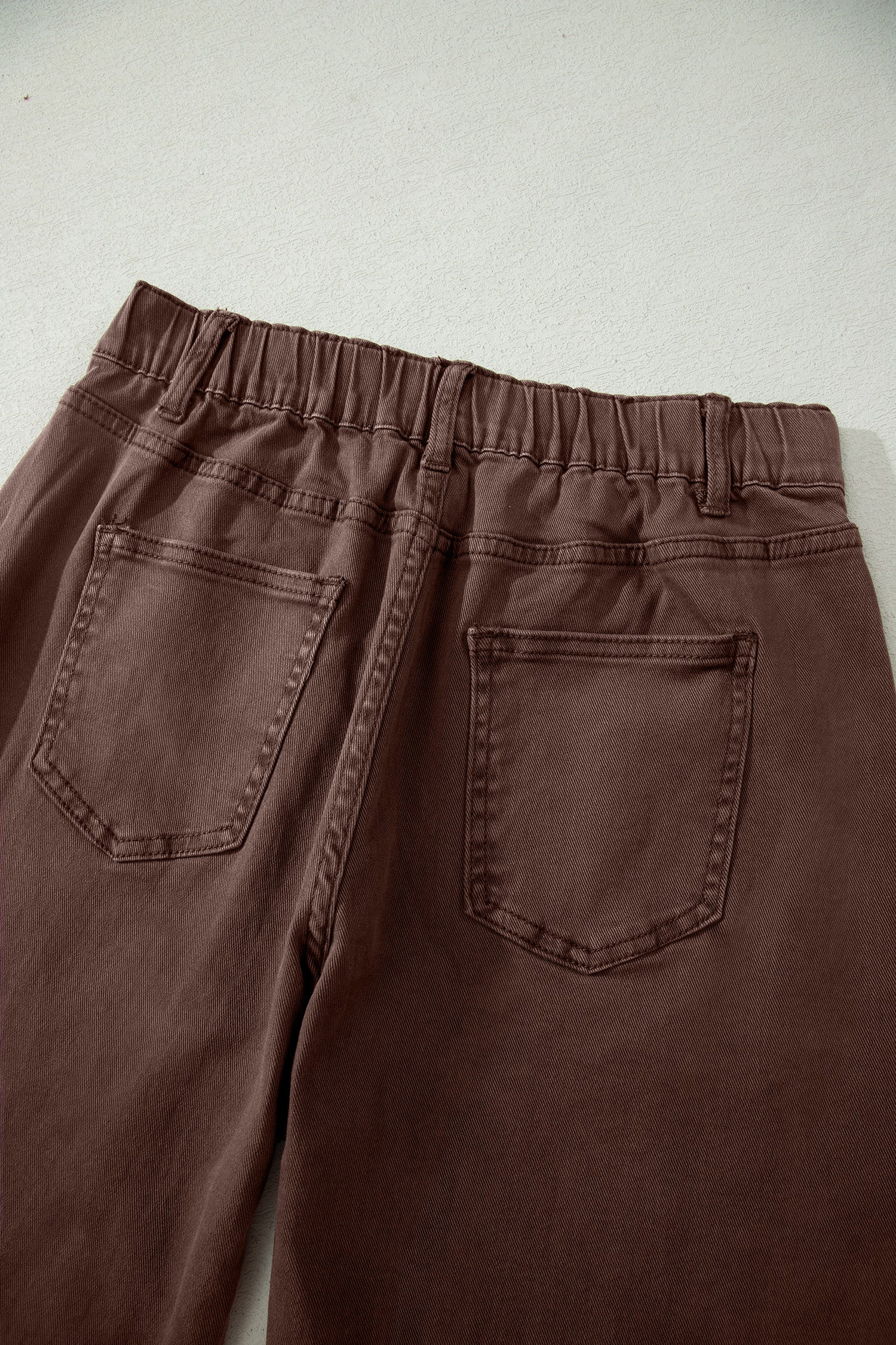 Brown Barrel Leg Jeans Square Patch Pocket Ankle Length UK 4-16