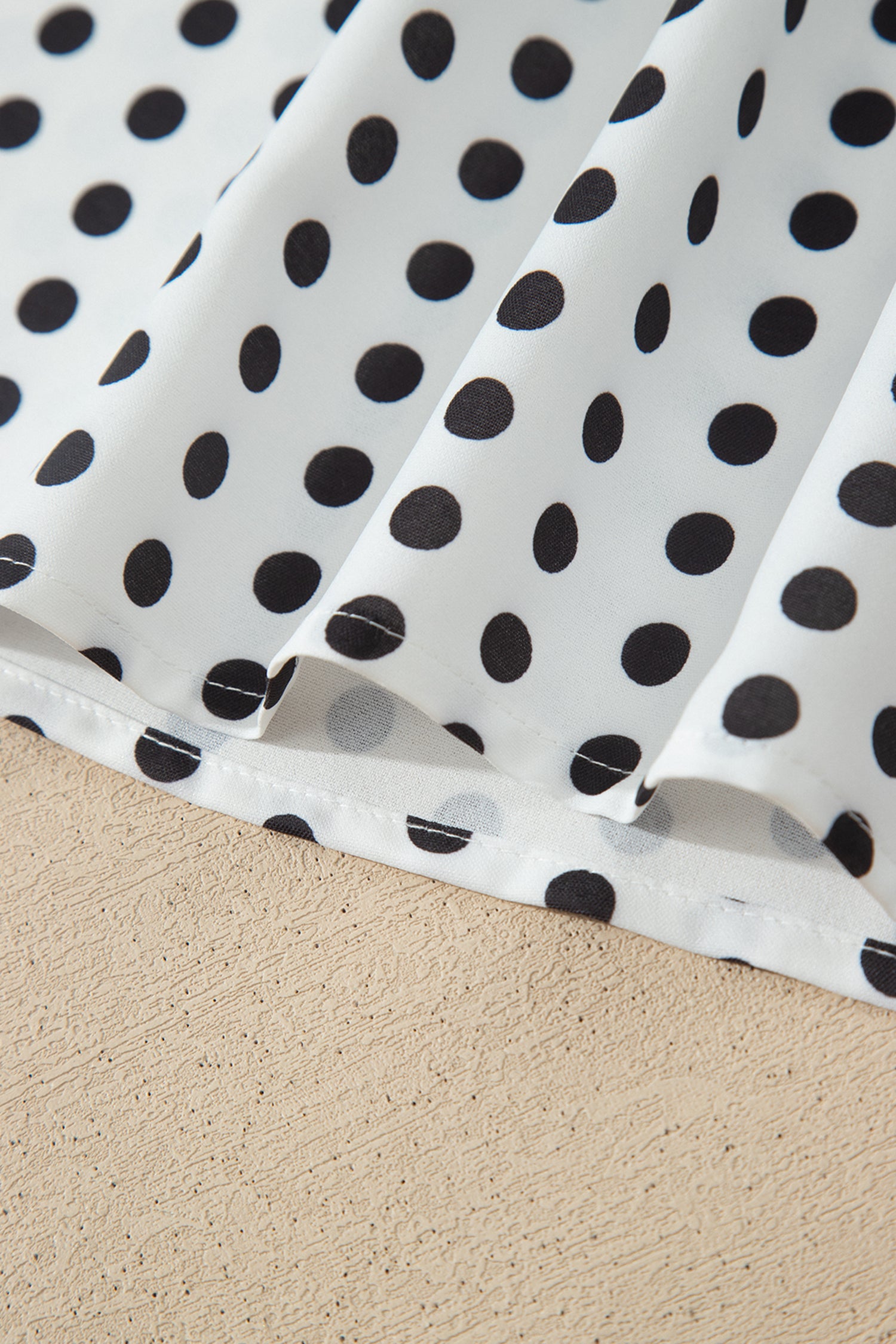 White Polka Dot Off Shoulder Blouse | Bow Knot Short Sleeve Top