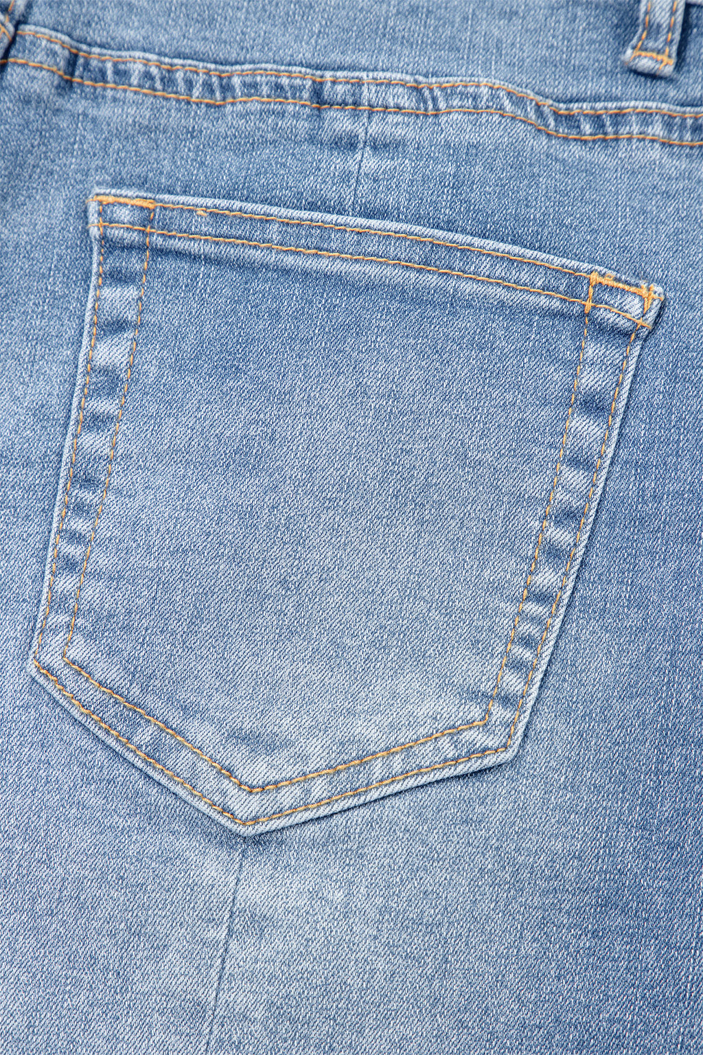 Women's Beau Blue Acid Wash Raw Hem Denim Shorts at LivelyLooks