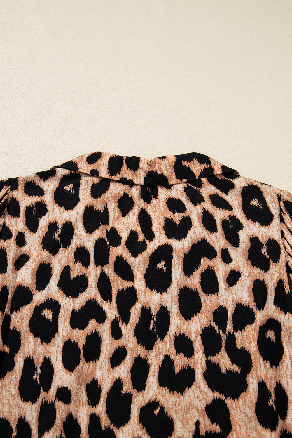 Women's Brown Leopard Print Smocked Detail Flowy Midi Dress at LivelyLooks