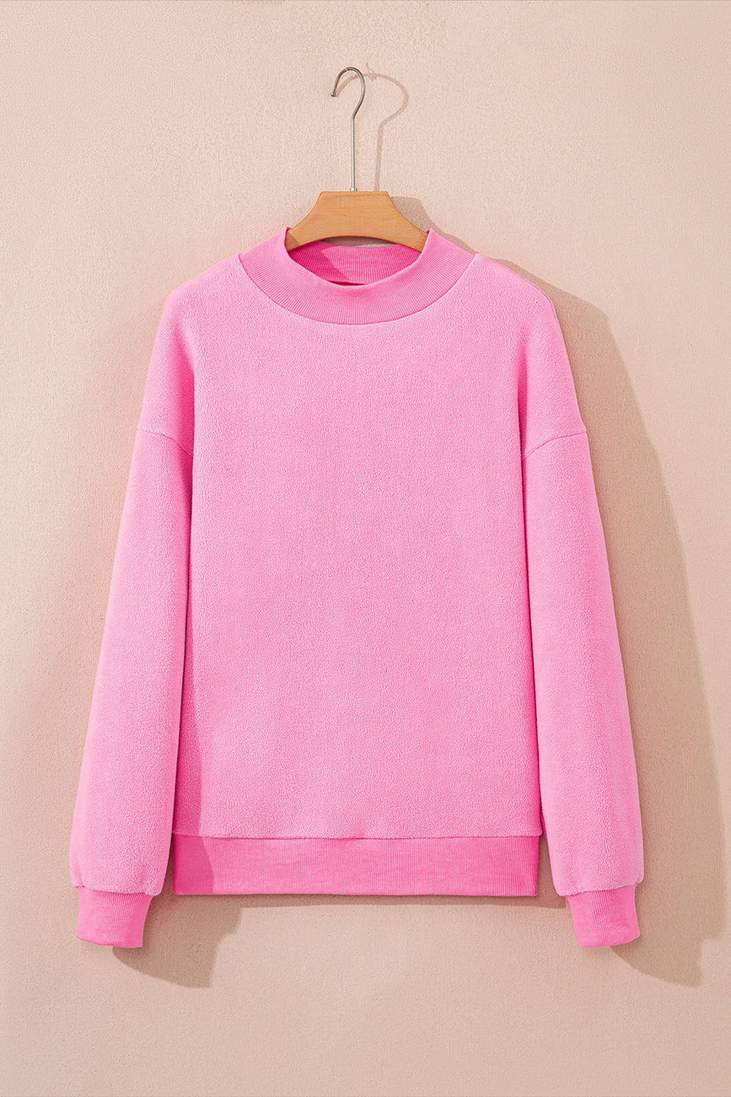 Carrot Oversized Reversible Sweatshirt Drop Shoulder Mock Neck Women S-XL