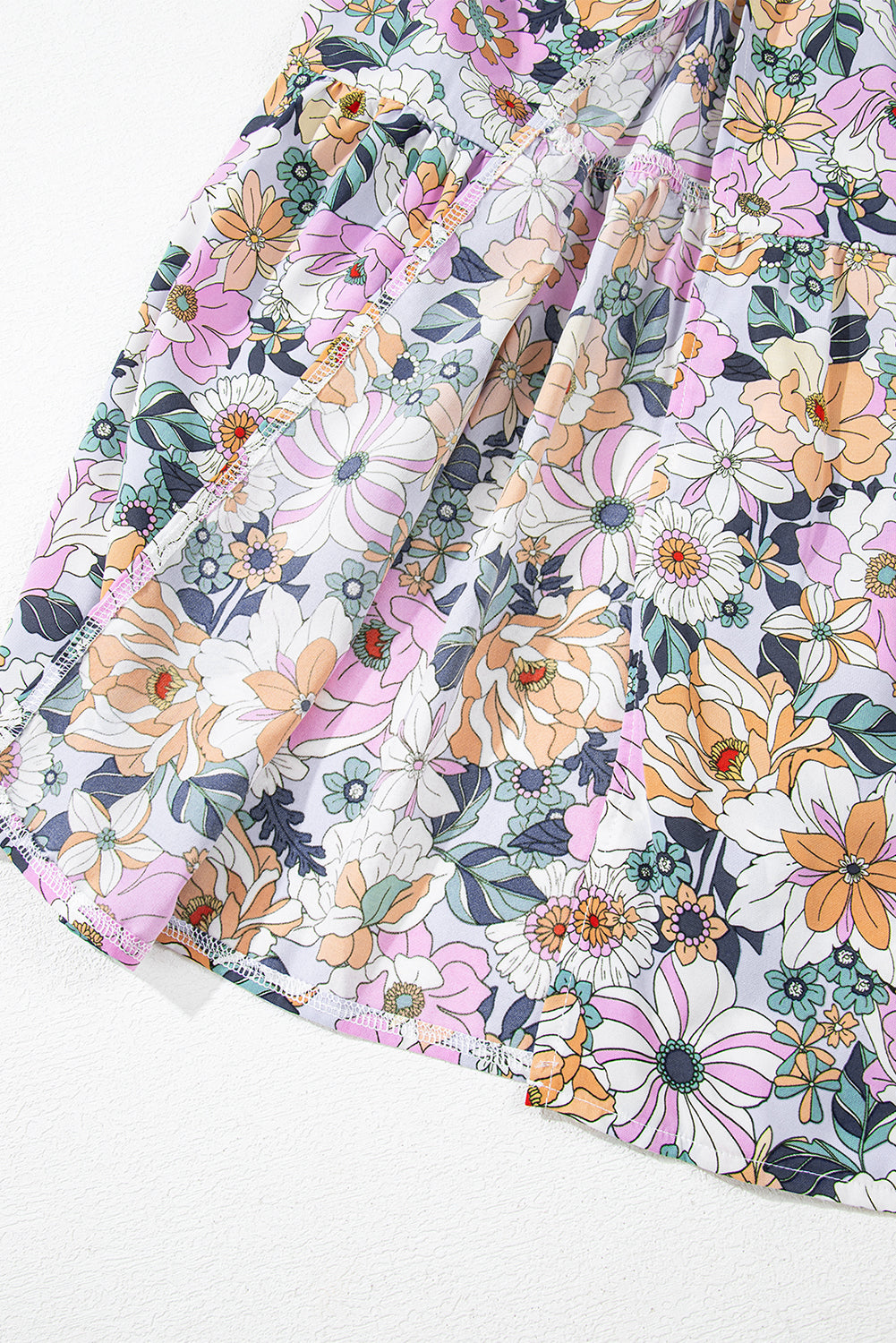 Bohemian Floral Print Tiered Split Maxi Skirt