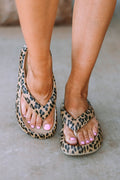 Shop Leopard Print Thick Sole Flip Flops Platform Beach Sandals Animal Pattern Sliders at LivelyLooks