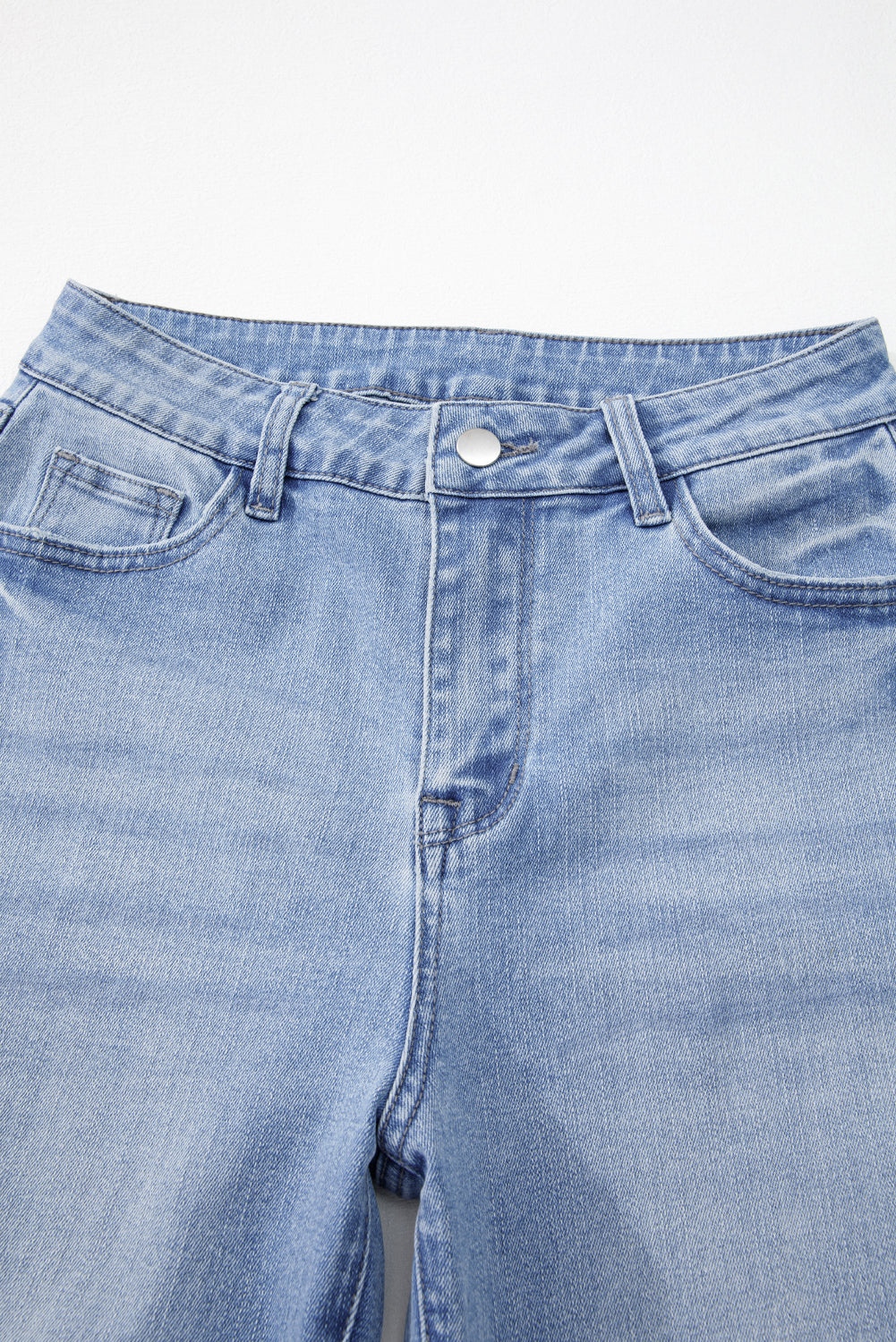 Women's Women's Mineral Wash Flared Jeans Raw Hem High Waist Sizes 4-16 at LivelyLooks
