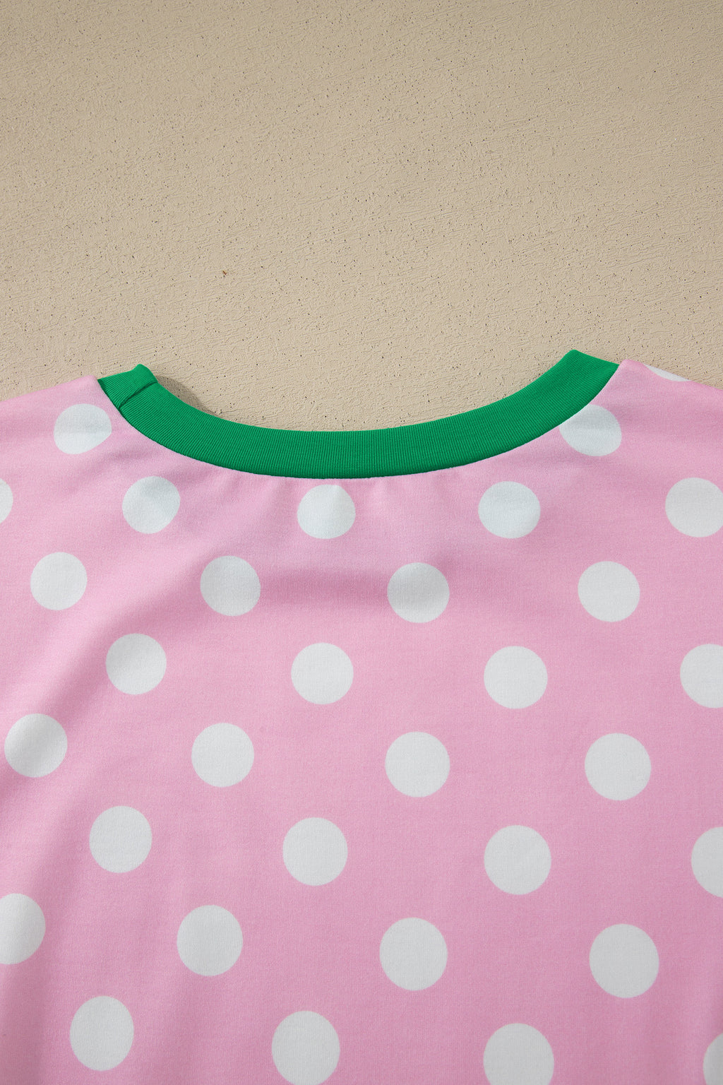 Polka Dot Contrast Edge Casual Short Set Pink Sky Blue Women S-XL