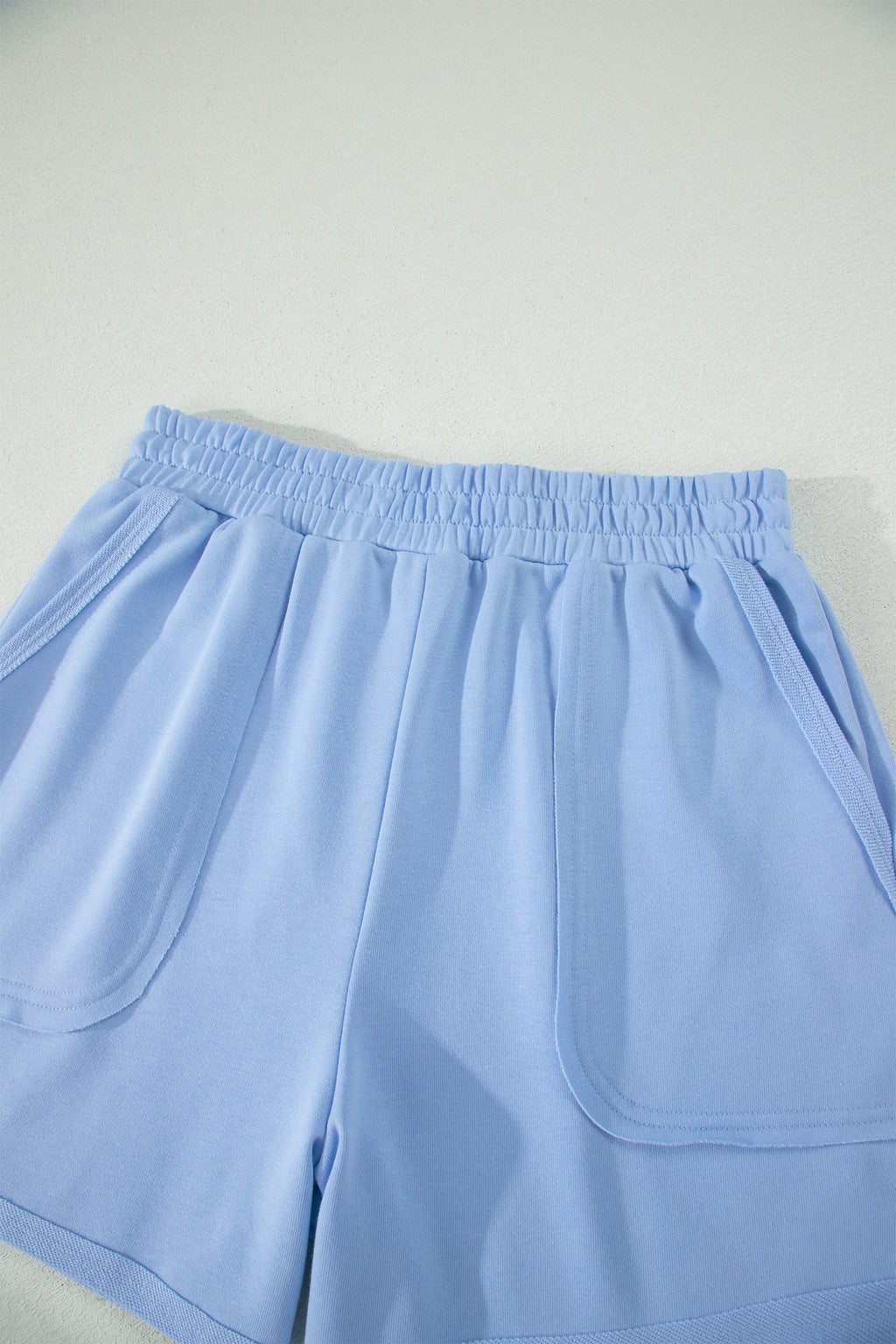 Women's Yellow & Blue Loose Polo Tee & Elastic Waist Shorts Co-ord Set | S-XL at LivelyLooks