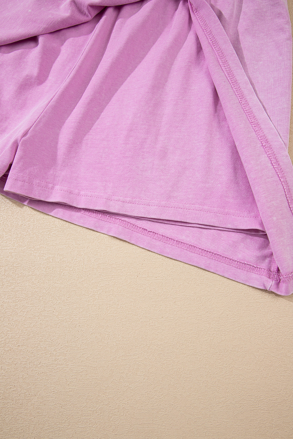 LivelyLooks Purple Mineral Wash Cotton Tank Top & Split Skirt Set | S-XL women's fashion