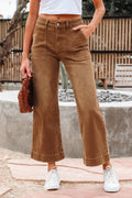 Women's Women's Cropped High Rise Wide Leg Jeans 3 Colours Sizes 4-16 at LivelyLooks