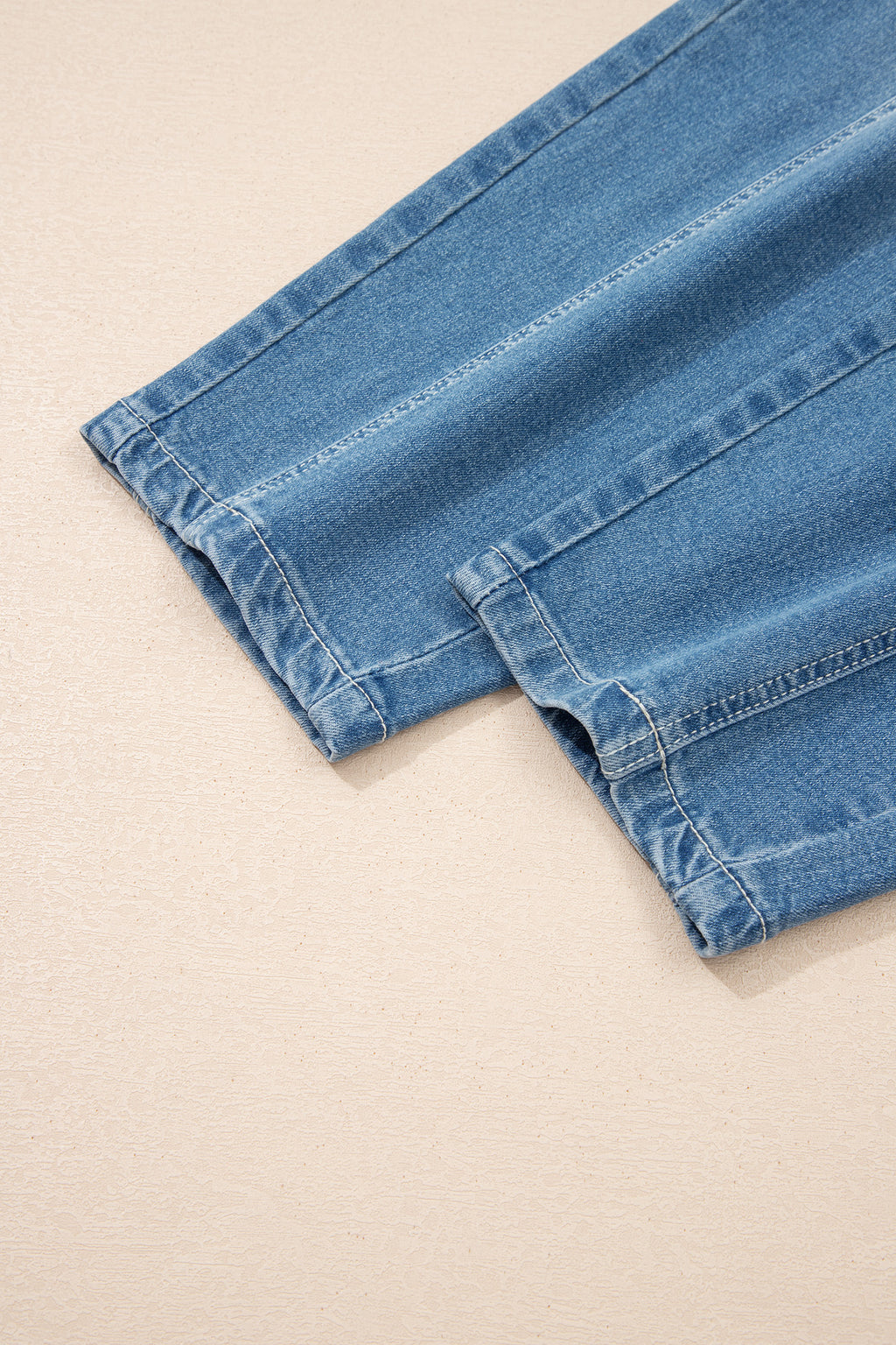 Women's Blue Medium Wash Cuffed Barrel Leg Jeans Mid-Rise Denim UK 4-16 at LivelyLooks