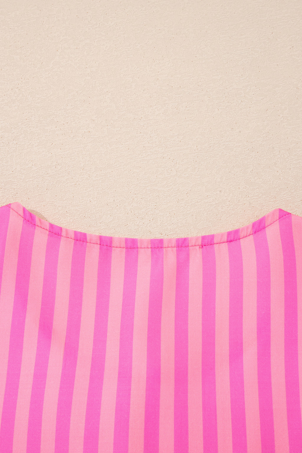 Women's Pink Striped Print Bow Detail Puff Sleeve Mini Dress S-XL at LivelyLooks