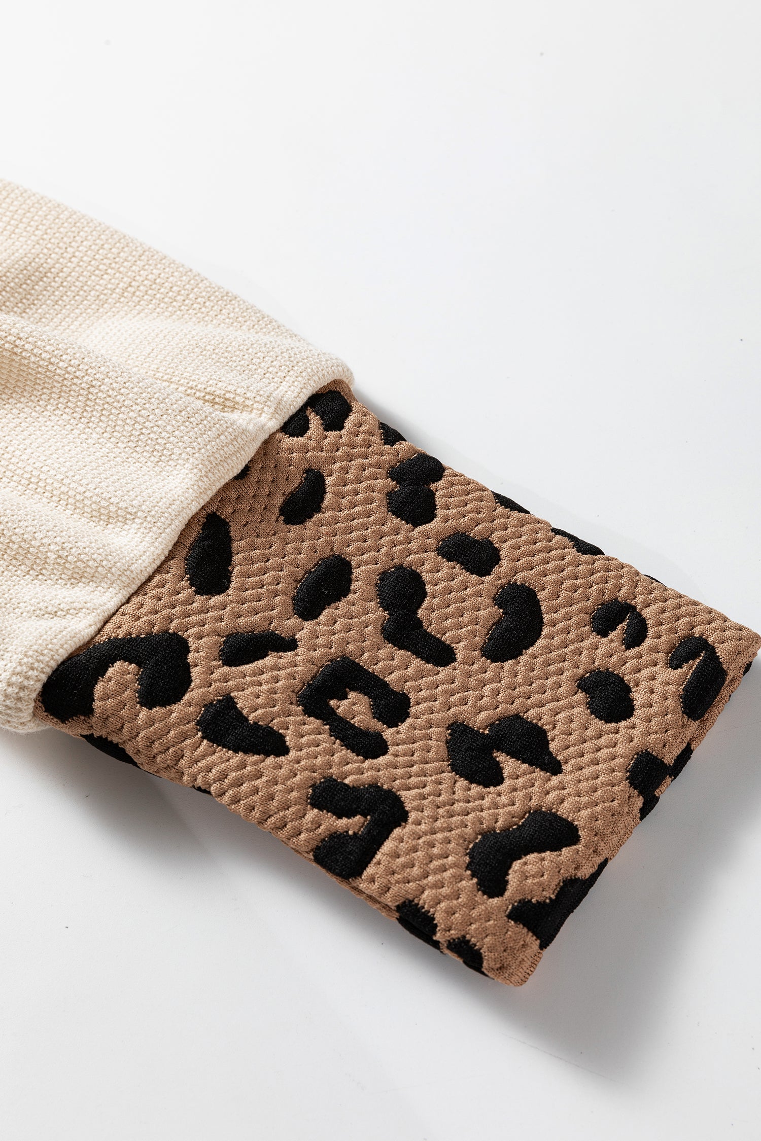 LivelyLooks Leopard Star Patchwork Baggy Sweatshirt Beige | Sizes S-XL women's fashion