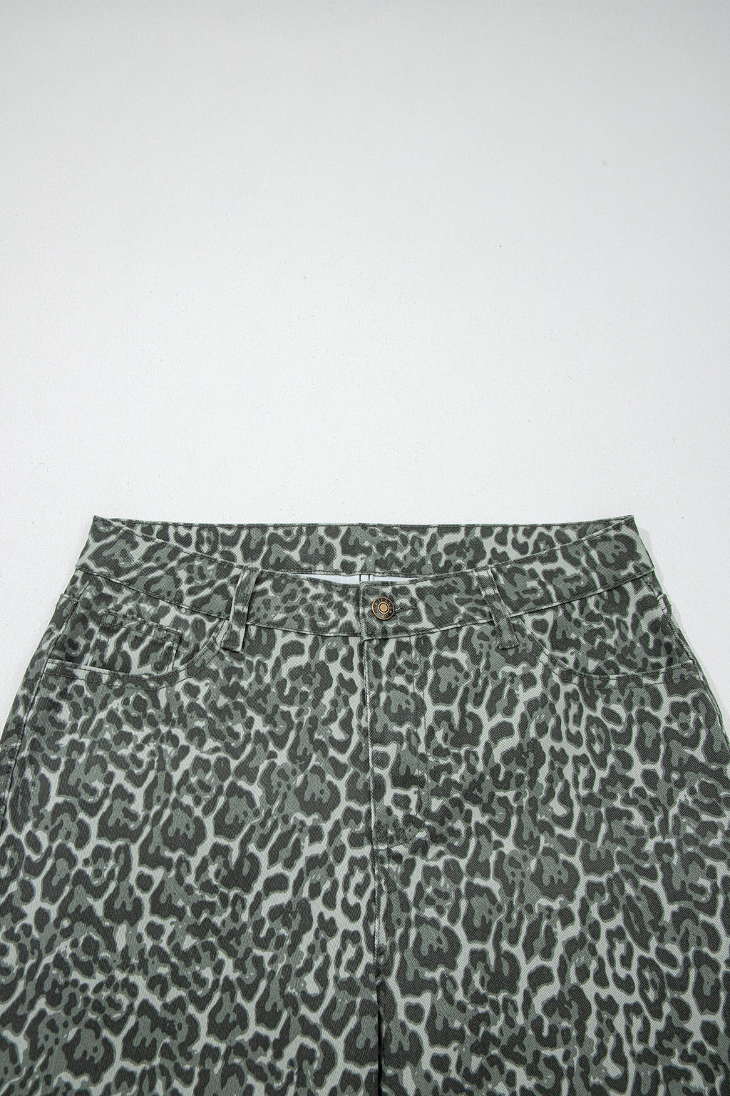 Women's Leopard Print Wide Leg High Waist Jeans | Brown, Grey, Blue & Pink at LivelyLooks