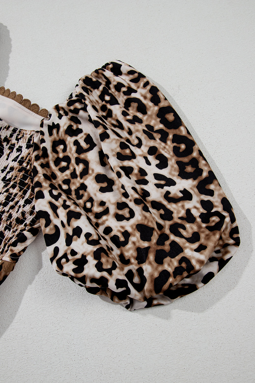 Women's Brown Leopard Print Bubble Sleeve Square Neck Maxi Dress at LivelyLooks