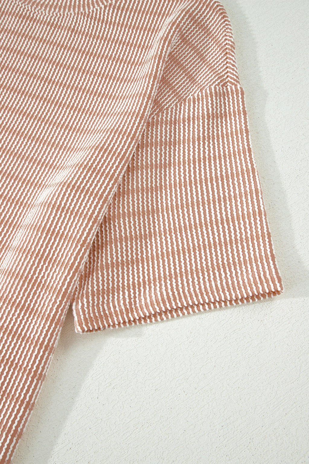 LivelyLooks Stripe Raised Rib Tee & Drawstring Shorts Set Women's S-XL women's fashion