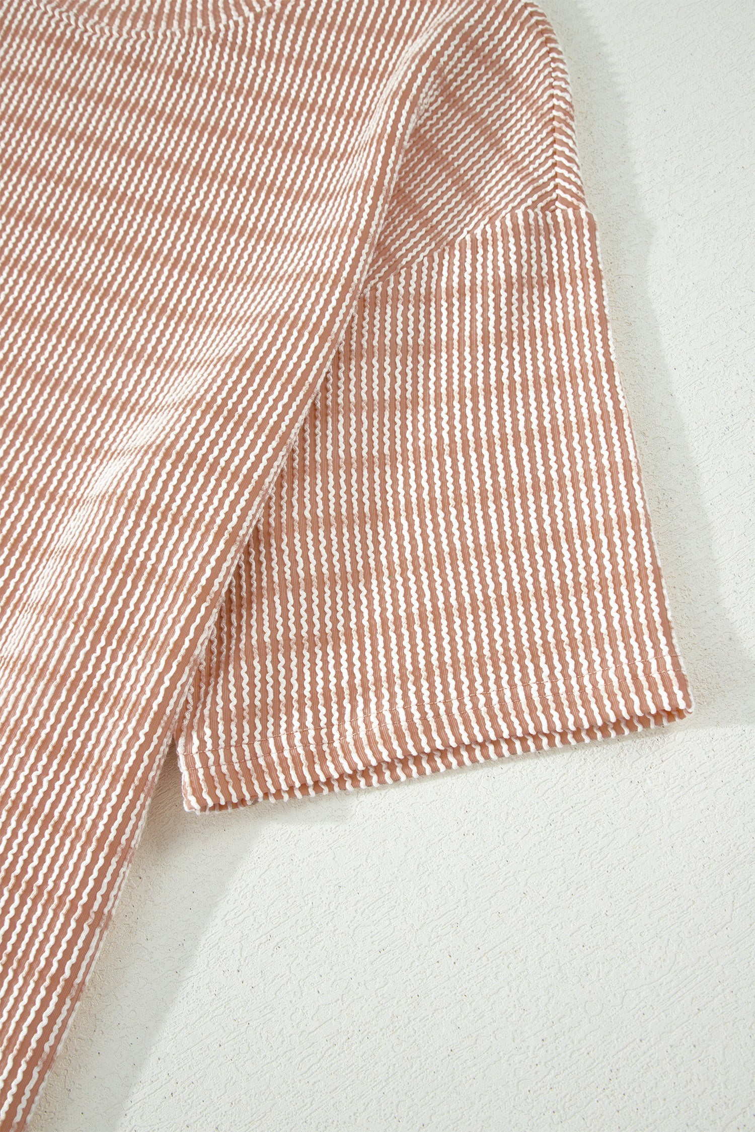 LivelyLooks Stripe Raised Rib Tee & Drawstring Shorts Set Women's S-XL women's fashion
