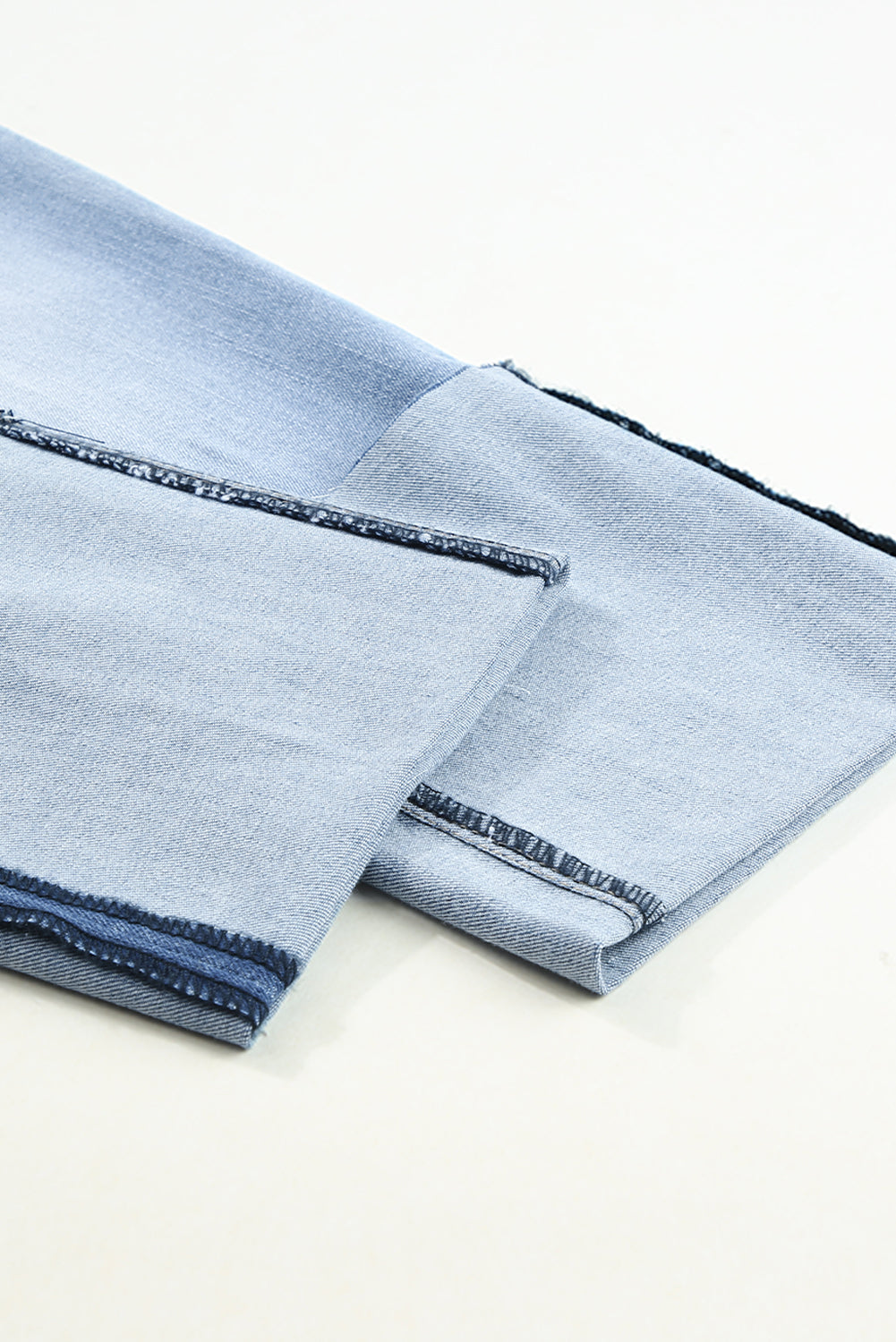 Shop Sky Blue High Waist Distressed Straight Leg Jeans UK 8-22 at LivelyLooks