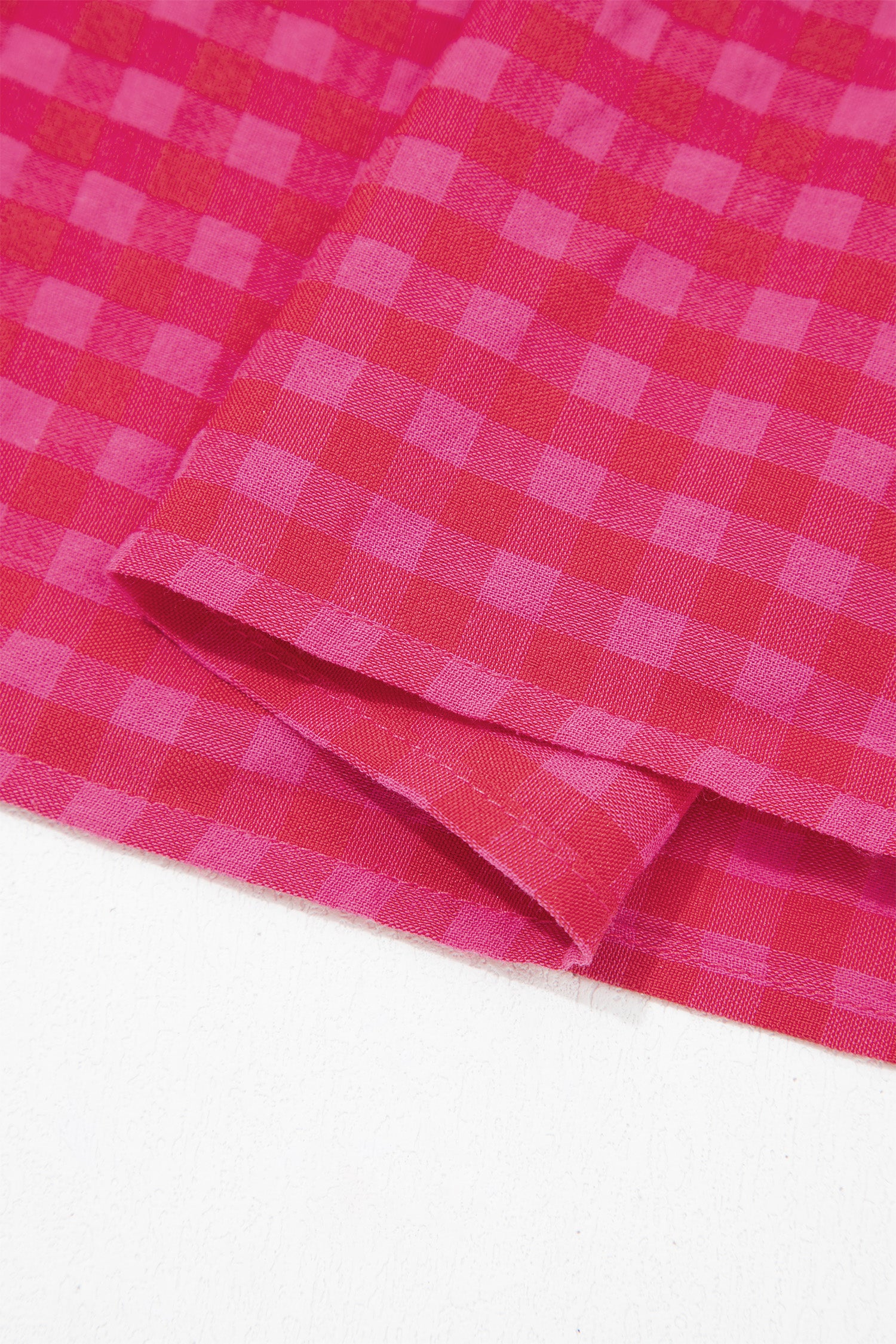 Red Plaid Fit & Flare Sundress Square Neck Vacation Women S-XL