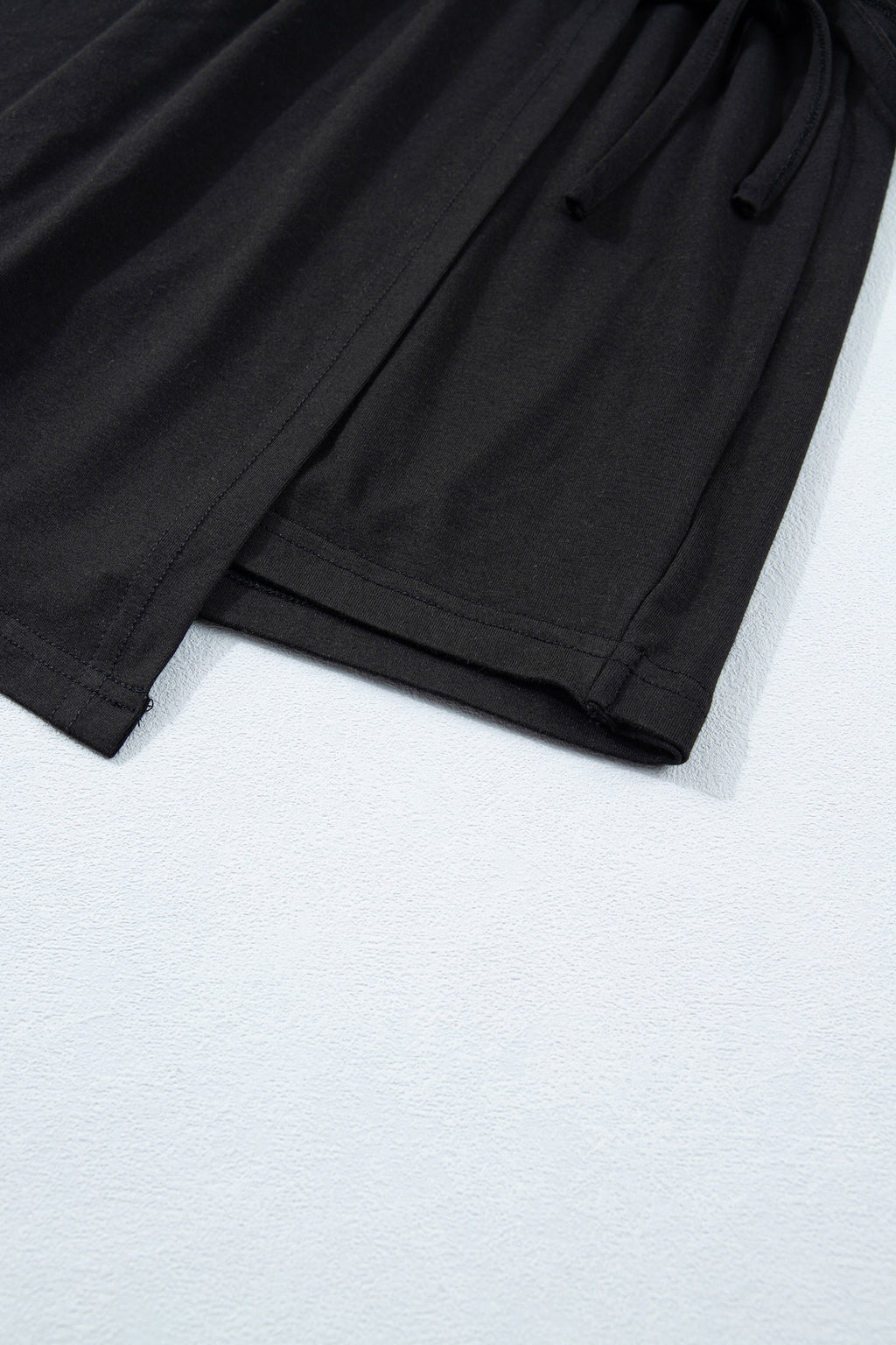 Oversized Tee & Tie Wrap Mini Skort 2pcs Set | Black & Laurel Green